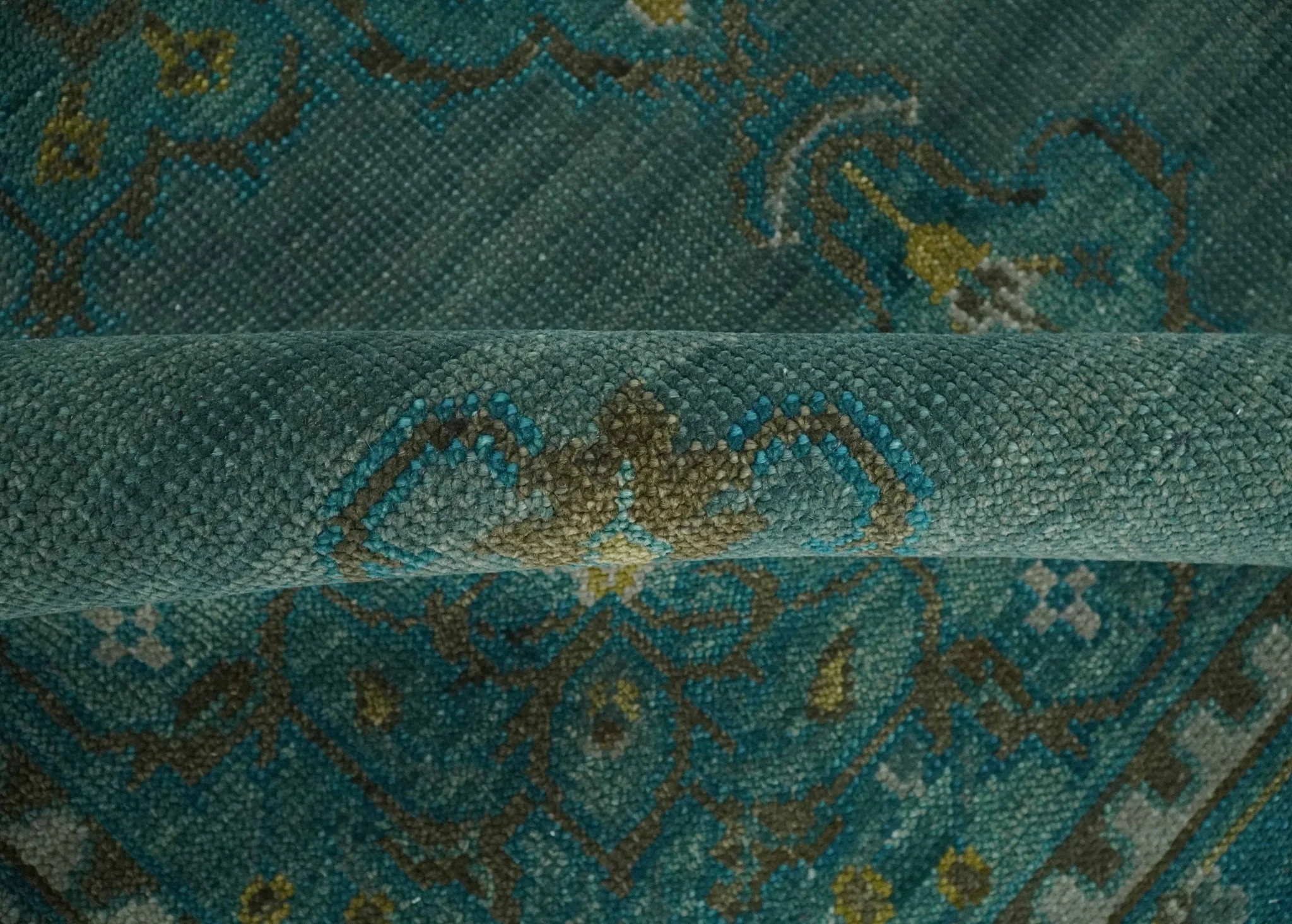 Custom Made Green Hand Knotted Antique Style  Multi Size Traditional Wool Rug - Image 6