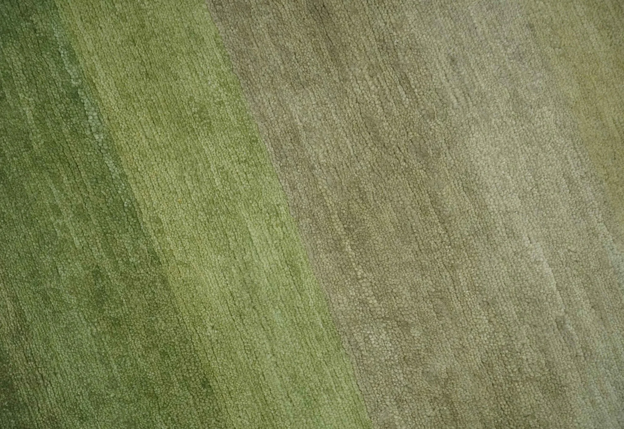 Green and Brown Shades Modern Stripes Design 6x8 Hand loom Wool area Rug - Image 4