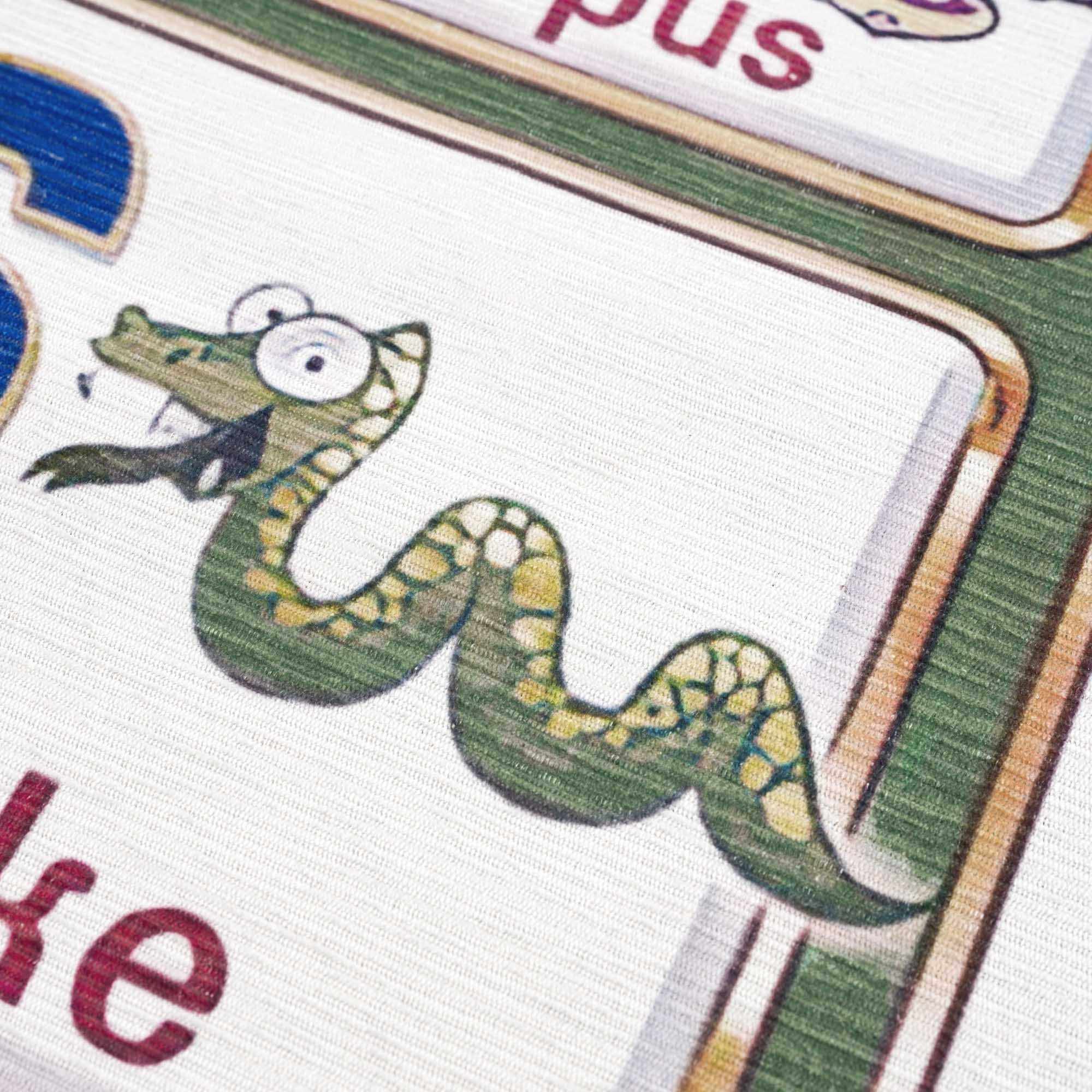 Green and Ivory Colorful Alphabets Washable Kids Rug, Perfect for kids room - Image 8