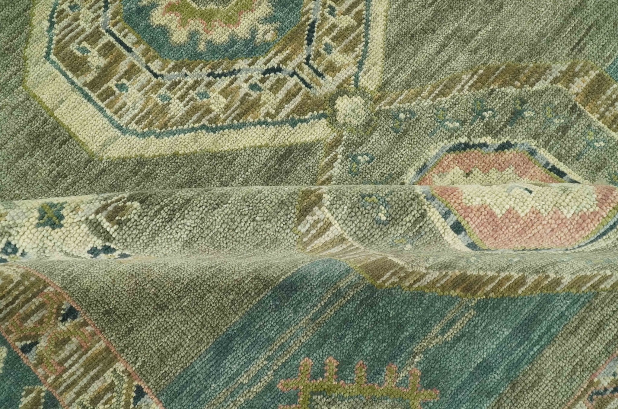Green and Teal Traditional Hand Knotted Multi Size wool area rug - Image 8