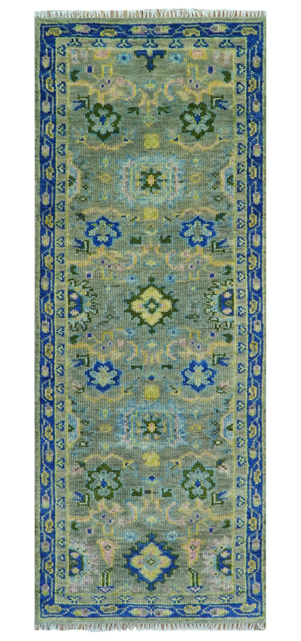 Custom Made Lt. Silver, Grey and Mustard Hand Knotted Traditional Oushak wool area rug - Image 11