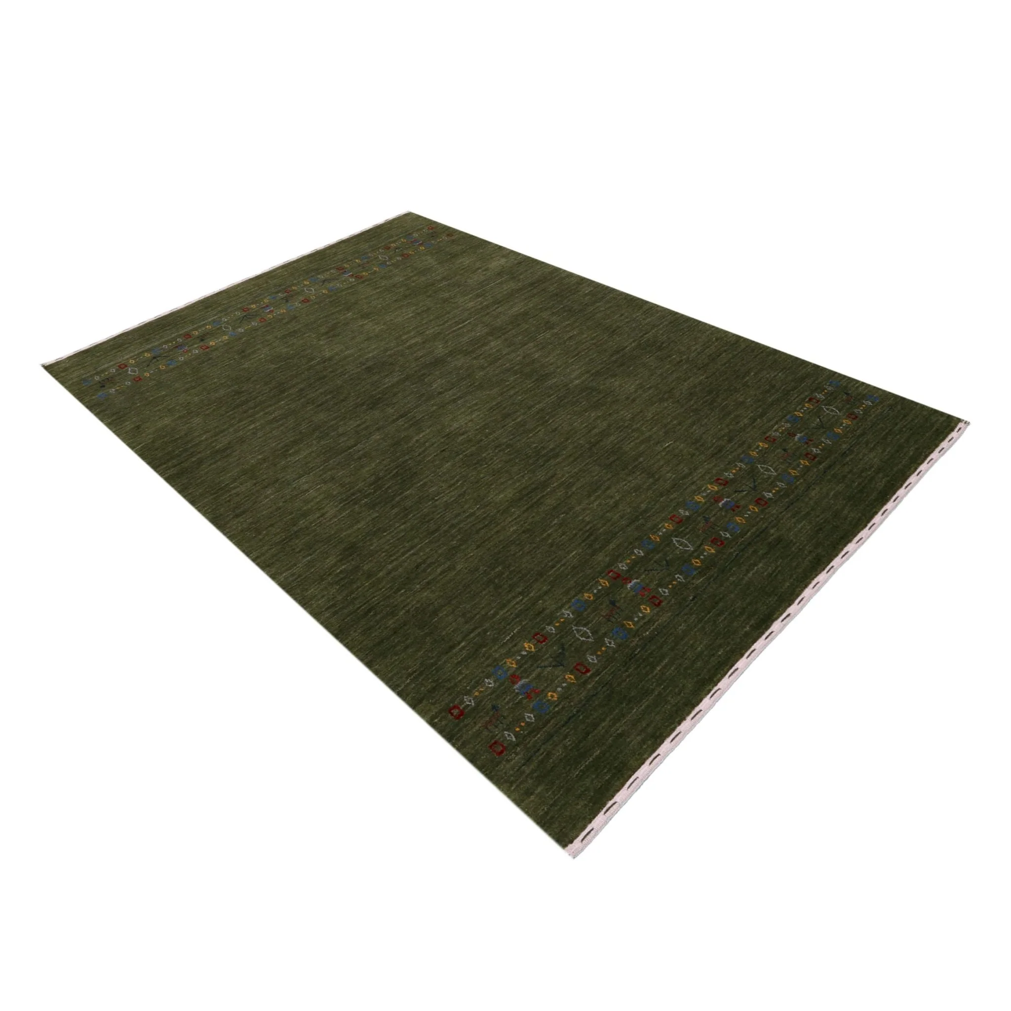 Green Contemporary Design Hand Loomed Wool Area Rug - Image 10