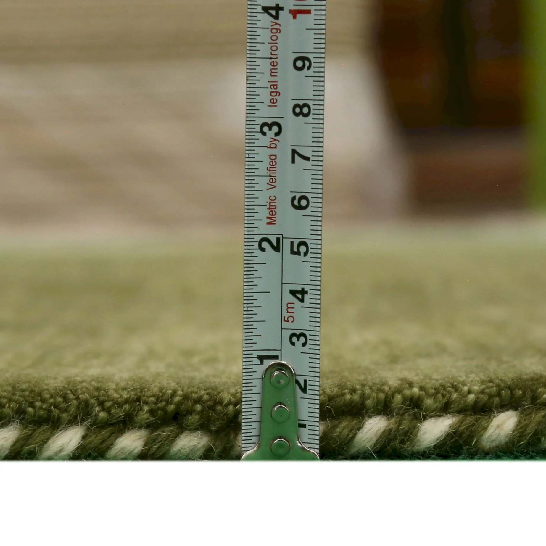 Green Contemporary Design Hand Loomed Wool Area Rug - Image 5