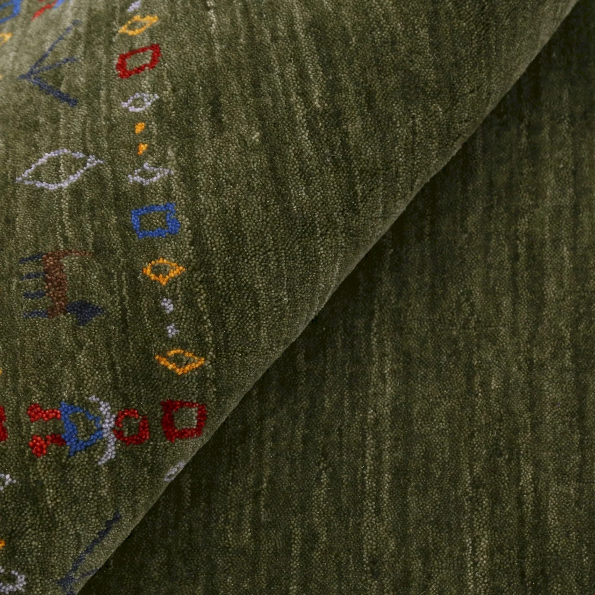 Green Contemporary Design Hand Loomed Wool Area Rug - Image 6