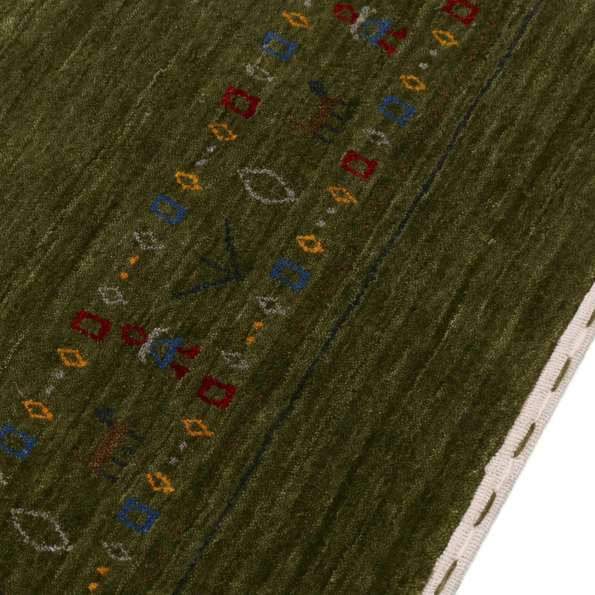 Green Contemporary Design Hand Loomed Wool Area Rug - Image 7