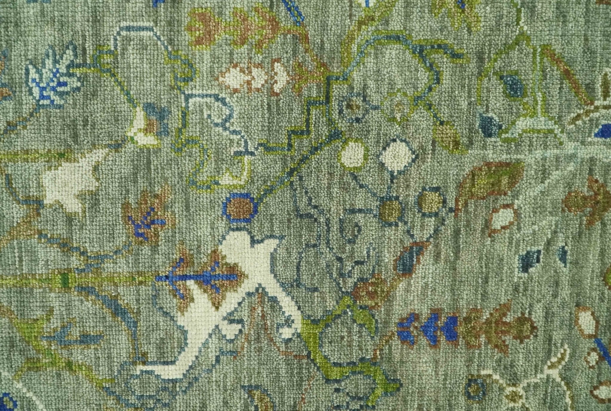 The Plant and Root Green Hand Knotted 8x10 Traditional Wool Area Rug - Image 4