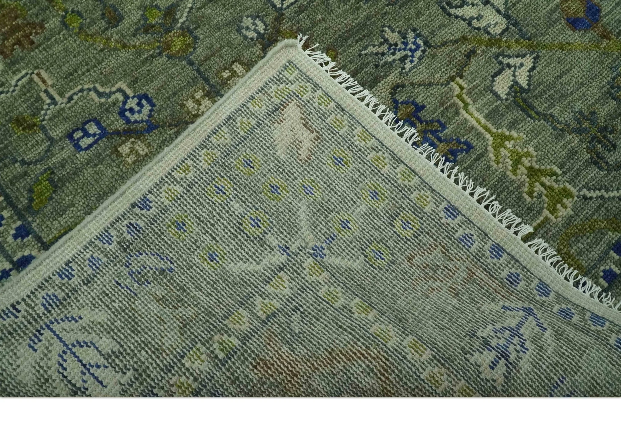 The Plant and Root Green Hand Knotted 8x10 Traditional Wool Area Rug - Image 7