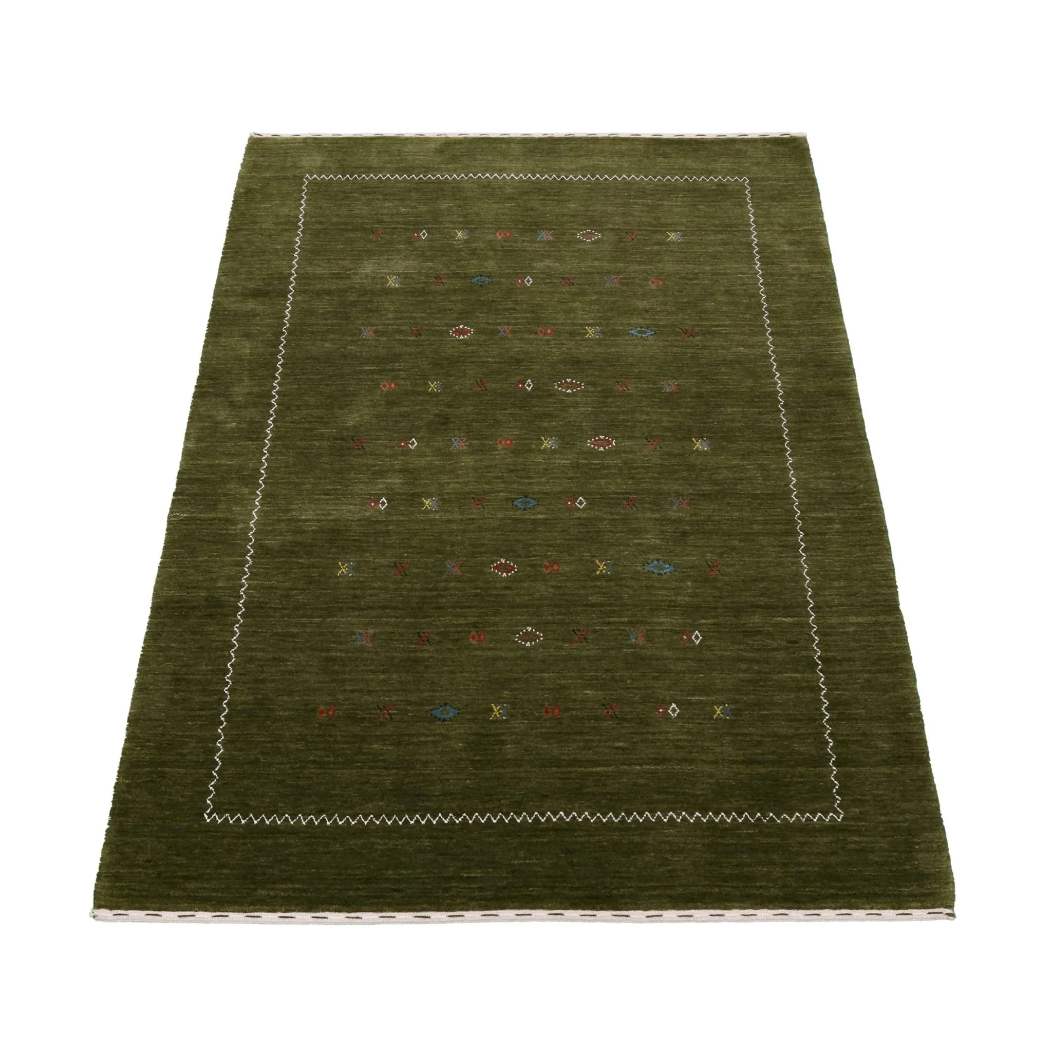 Green Modern Design Hand Loomed Wool Area Rug - Image 12