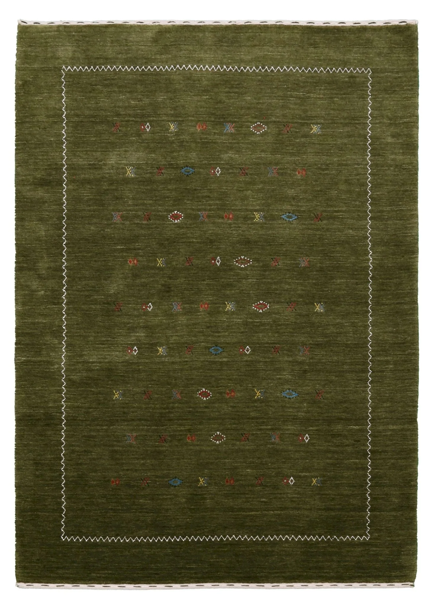Green Modern Design Hand Loomed Wool Area Rug - Image 13