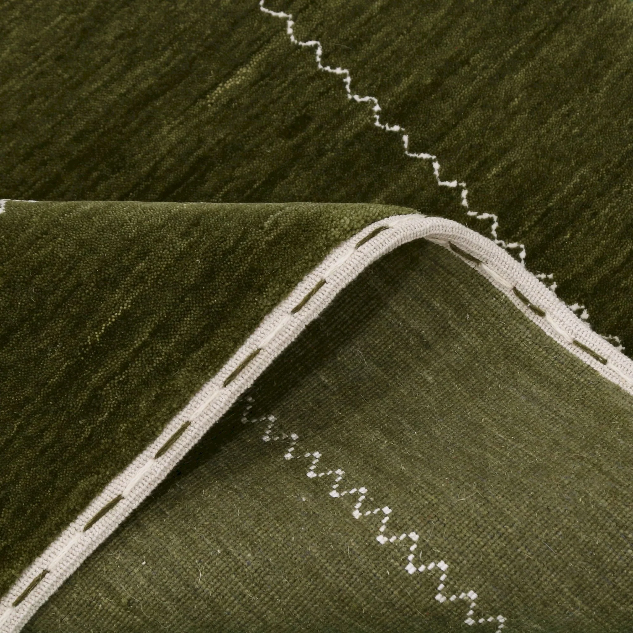 Green Modern Design Hand Loomed Wool Area Rug - Image 4