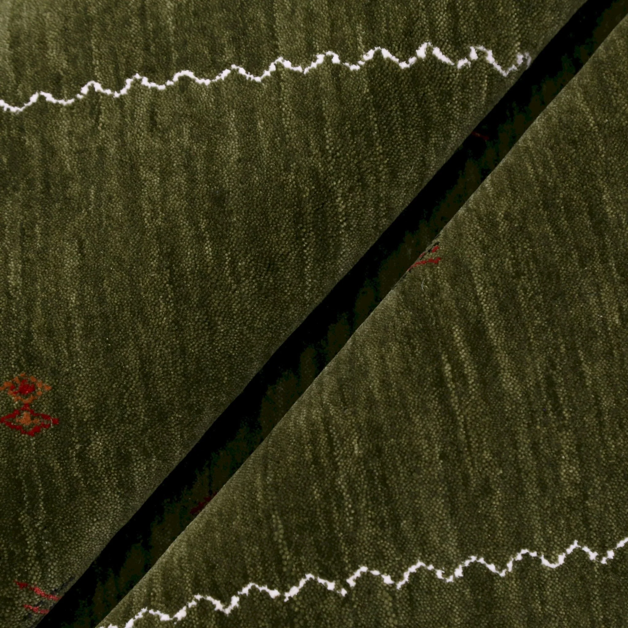 Green Modern Design Hand Loomed Wool Area Rug - Image 7