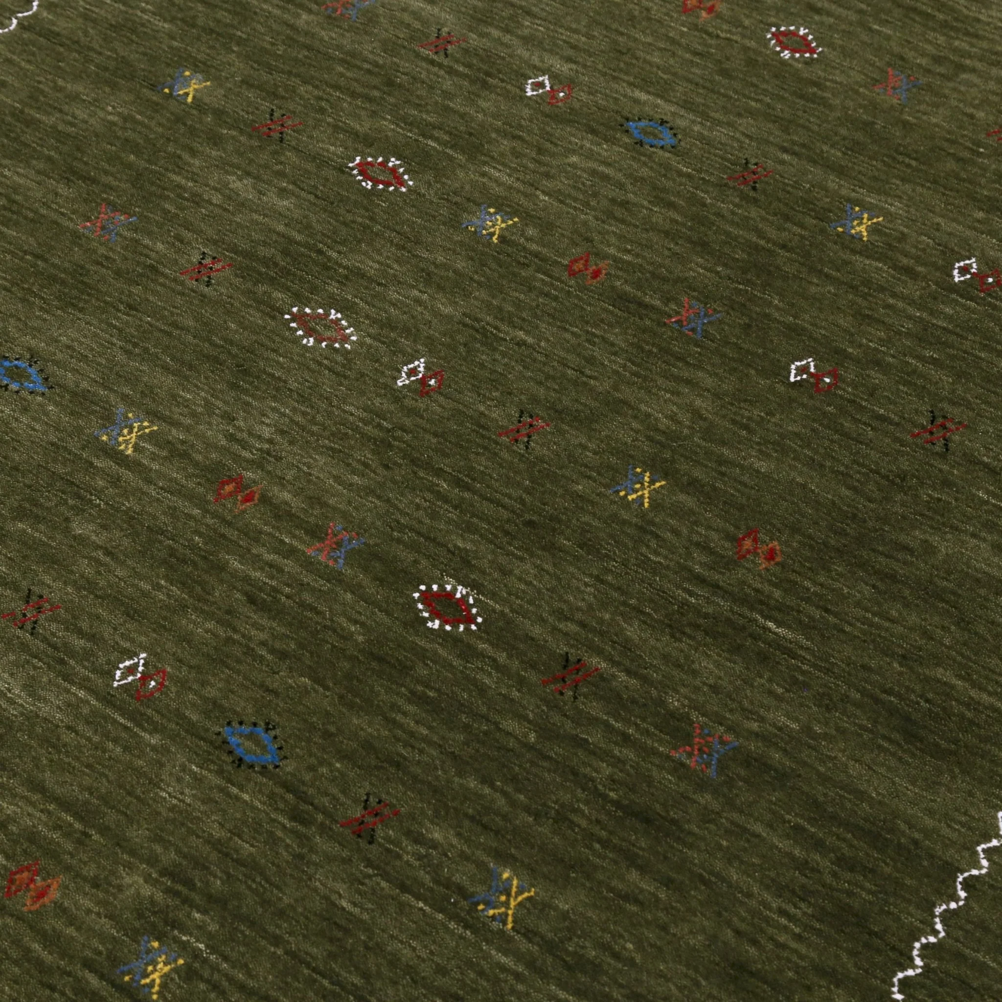 Green Modern Design Hand Loomed Wool Area Rug - Image 8