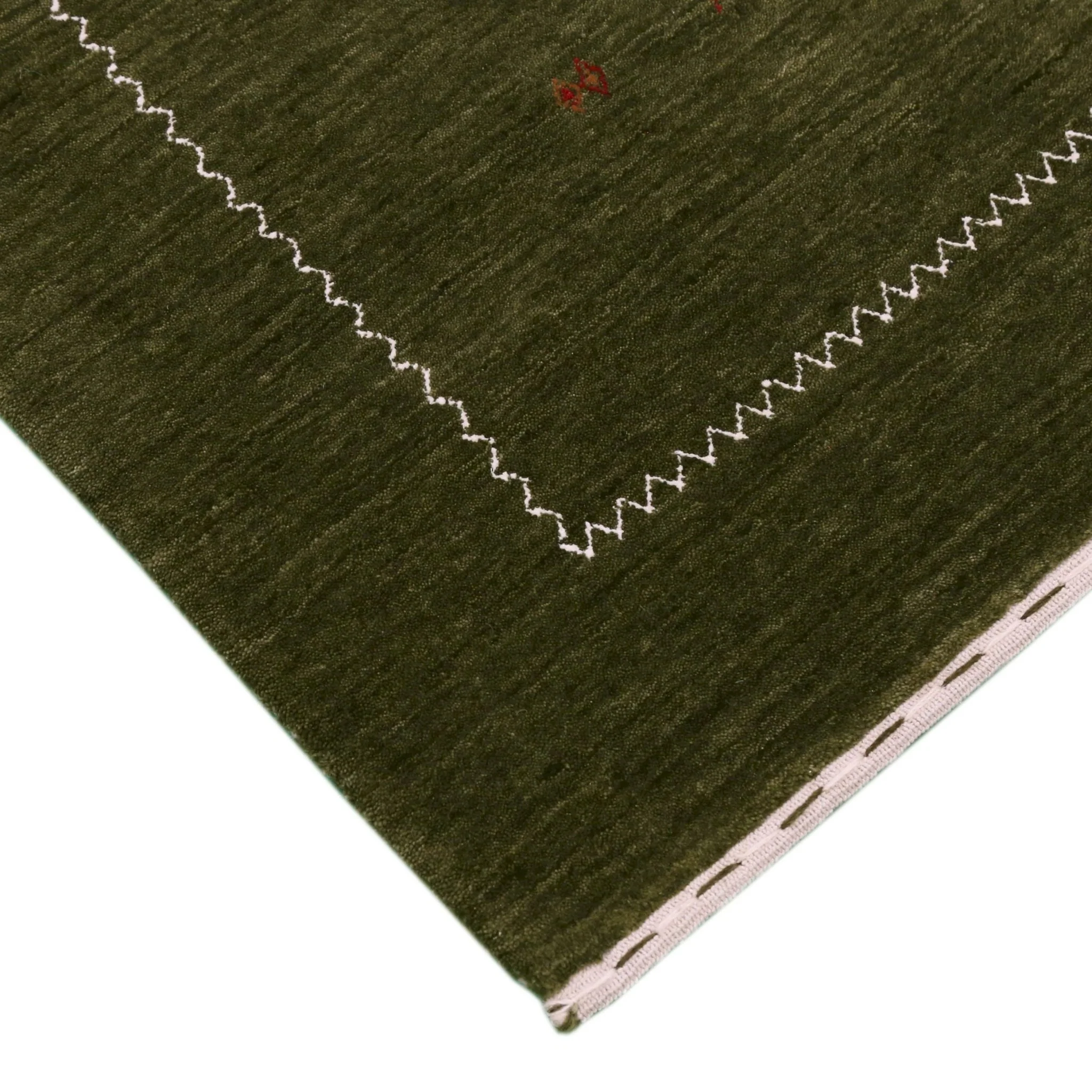 Green Modern Design Hand Loomed Wool Area Rug - Image 9