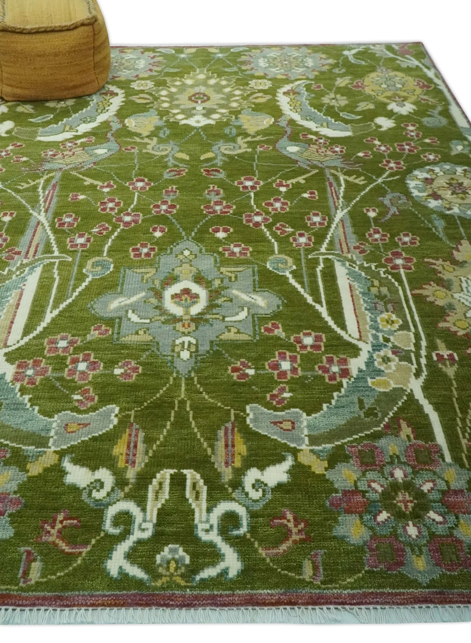 The Peacock Garden Bird Hand Knotted Custom Made Wool Area Rug - Image 3