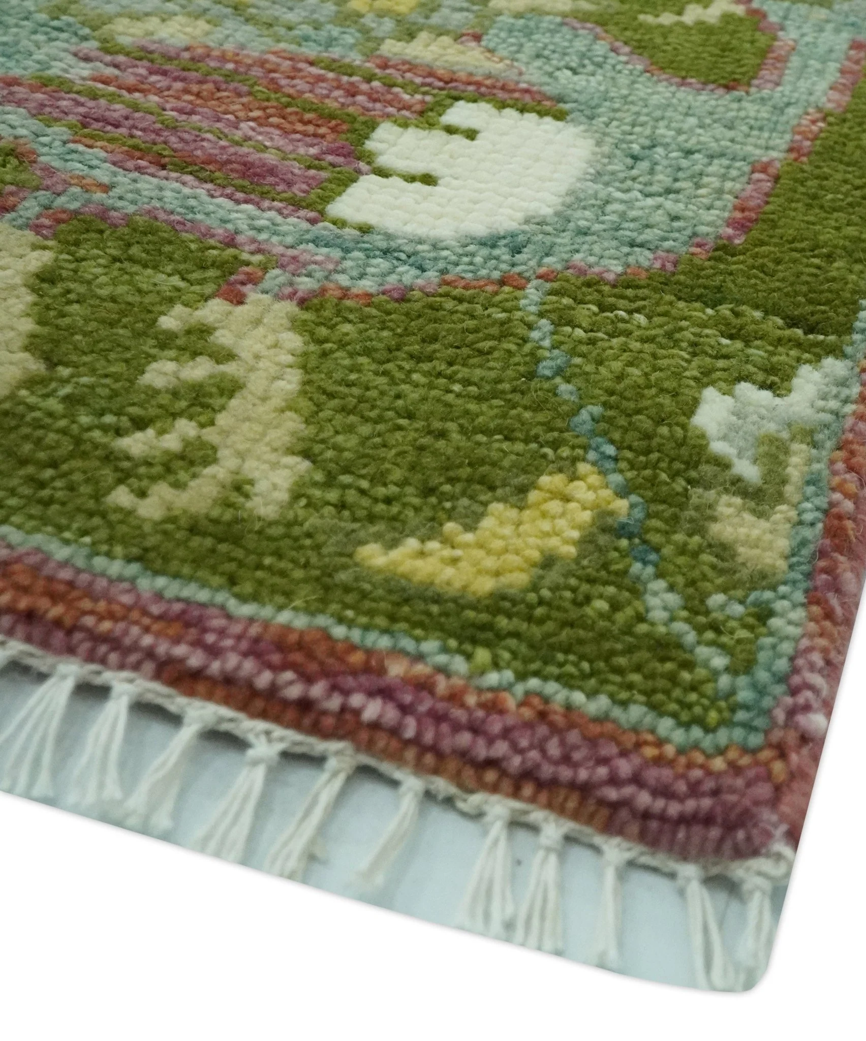 The Peacock Garden Bird Hand Knotted Custom Made Wool Area Rug - Image 5