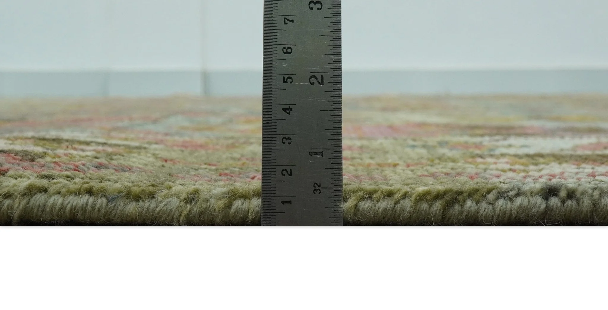 Transitional Green, Pink, Silver and Gold Hand Knotted Custom Made wool area rug - Image 8