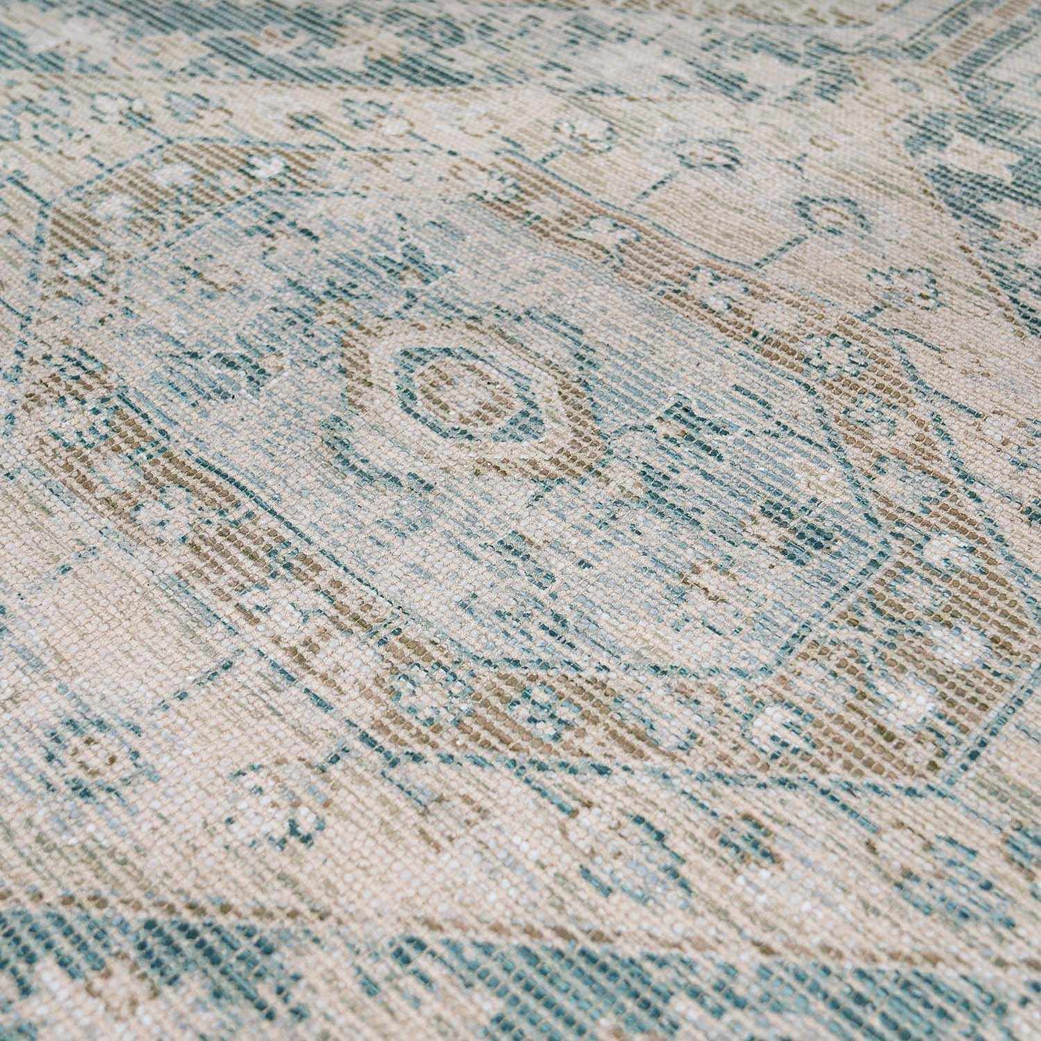 Green Traditional Style Handmade Cotton-blend Rug - Image 6