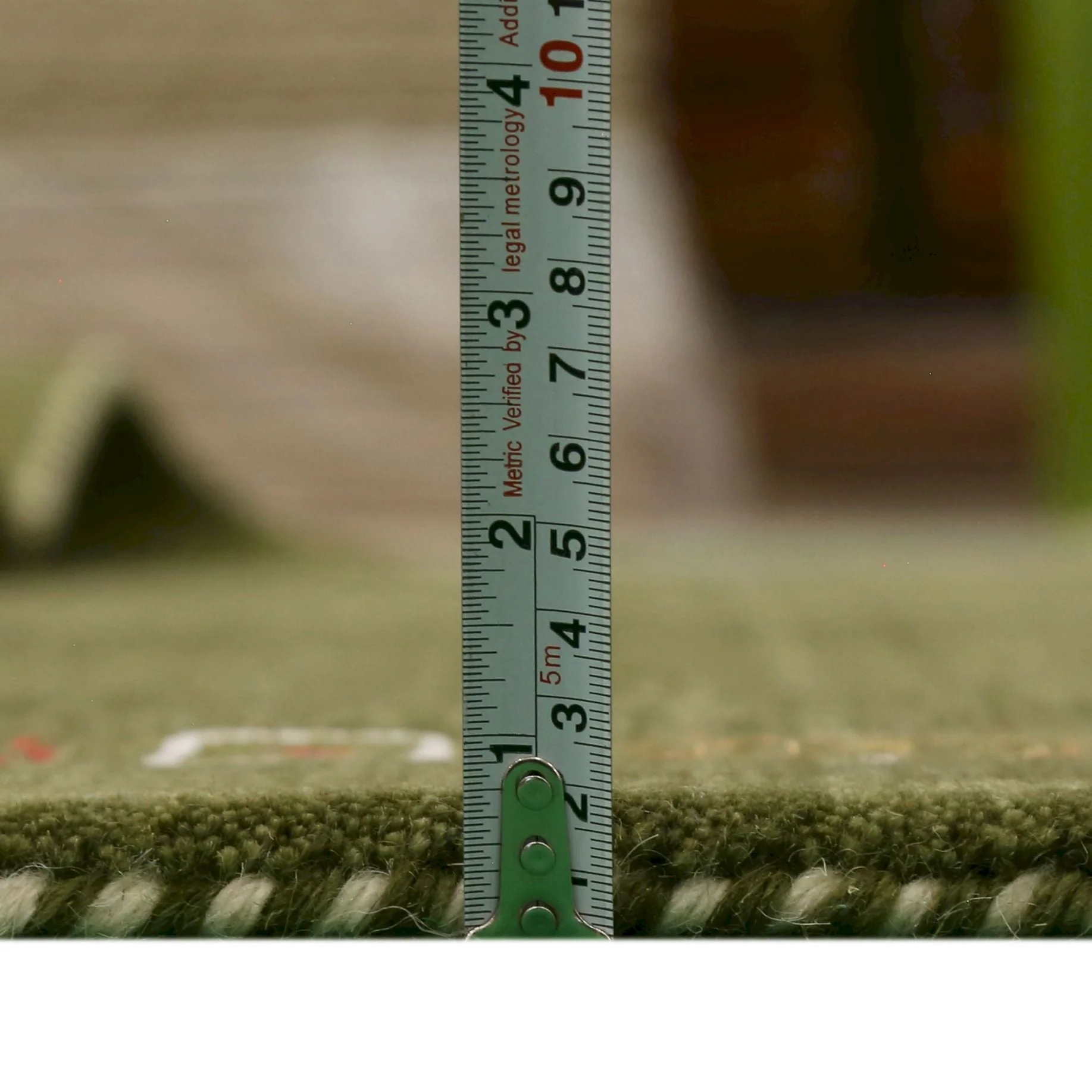 Green Tribal Border Design Hand Loomed Wool Area Rug - Image 9