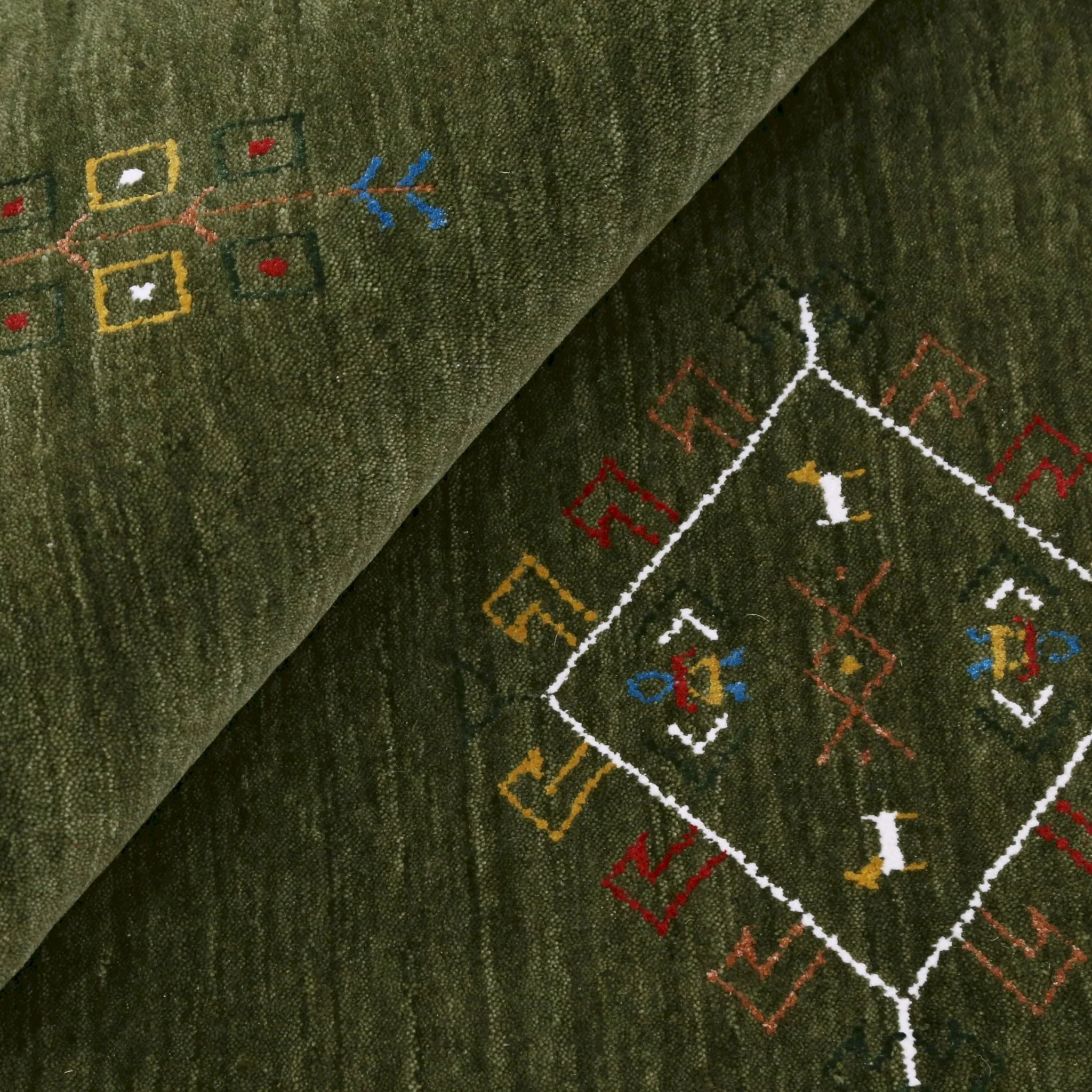 Green Tribal Center Medallion Hand Loomed Wool Area Rug - Image 3