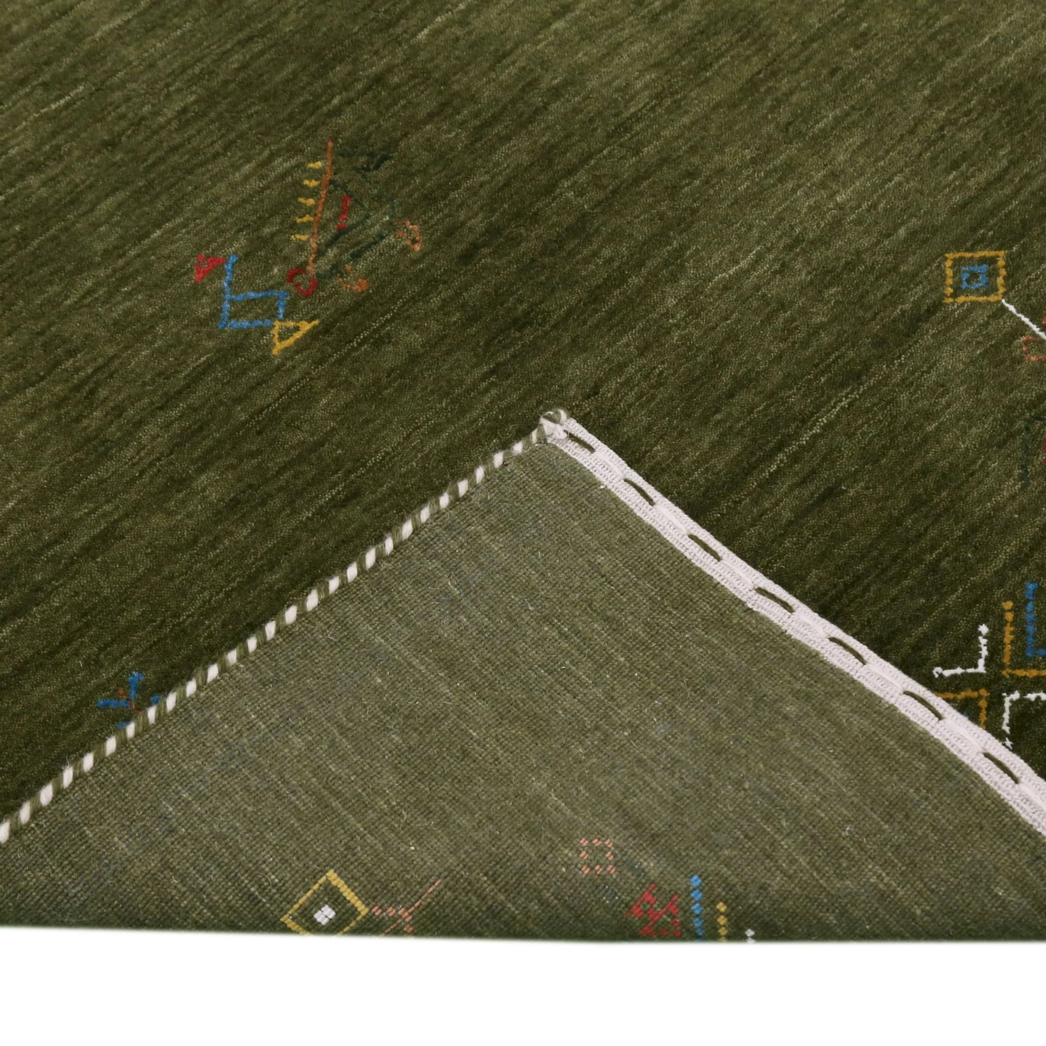 Green Tribal Center Medallion Hand Loomed Wool Area Rug - Image 4