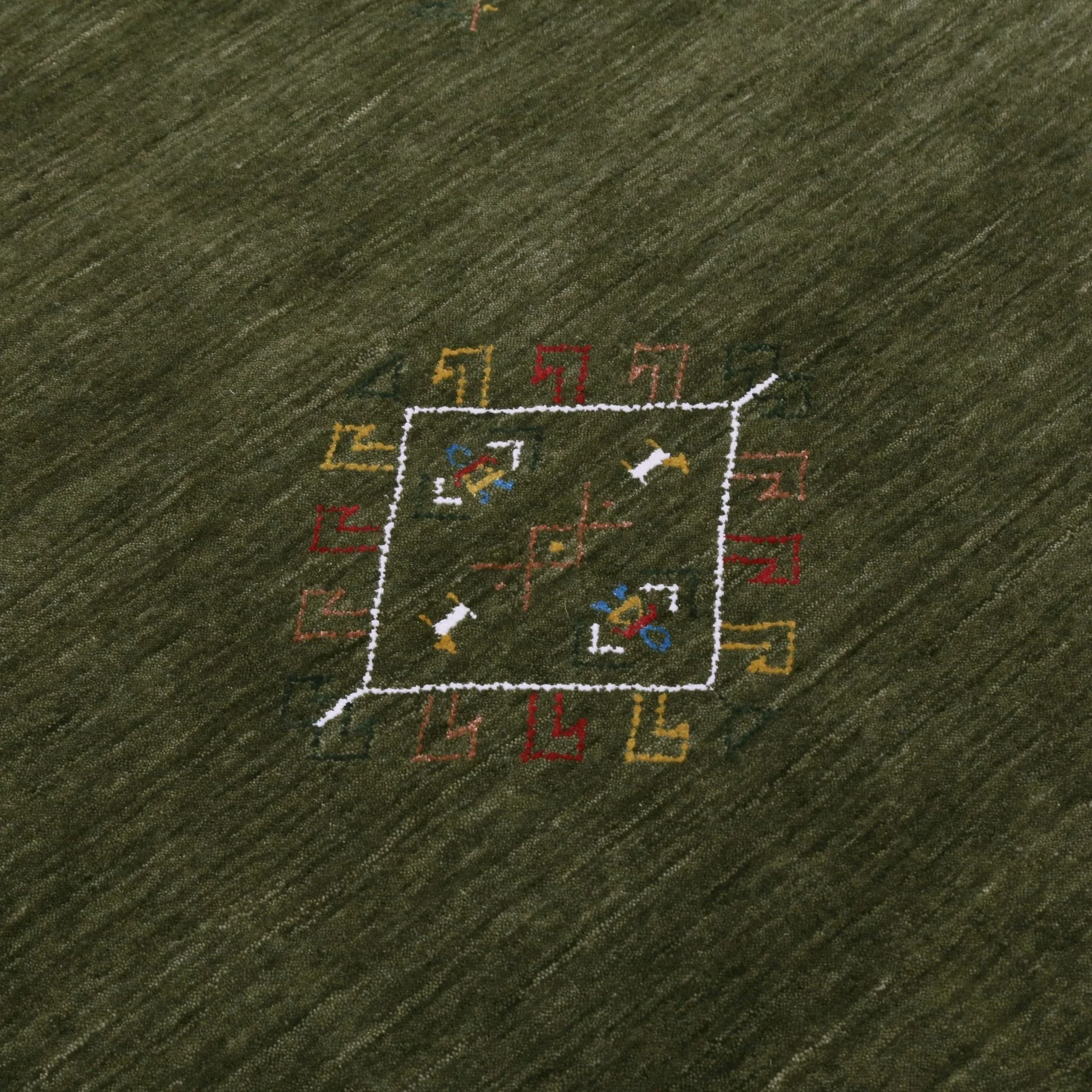 Green Tribal Center Medallion Hand Loomed Wool Area Rug - Image 7