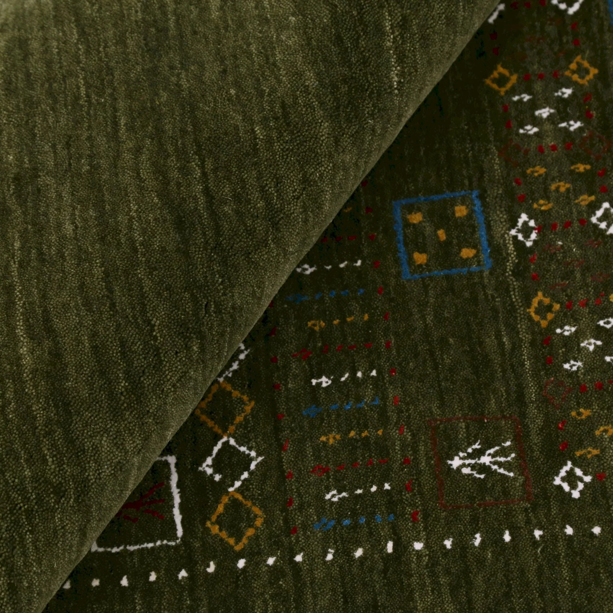Green Tribal Center Pattern Hand Loomed Wool Area Rug - Image 11