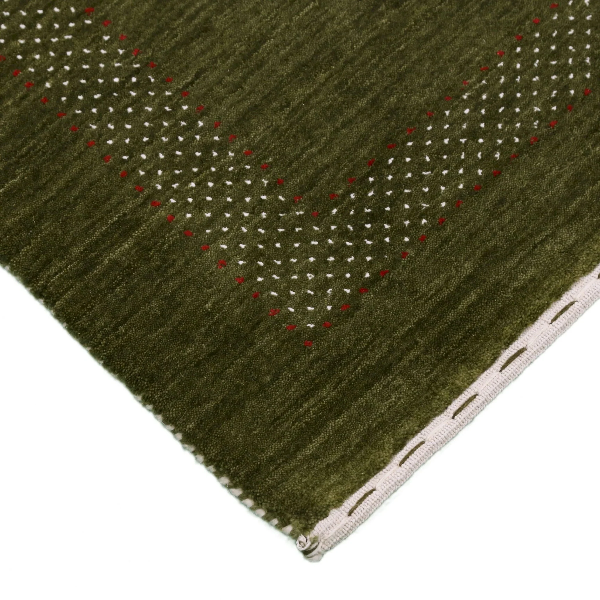 Green Tribal Center Pattern Hand Loomed Wool Area Rug - Image 6