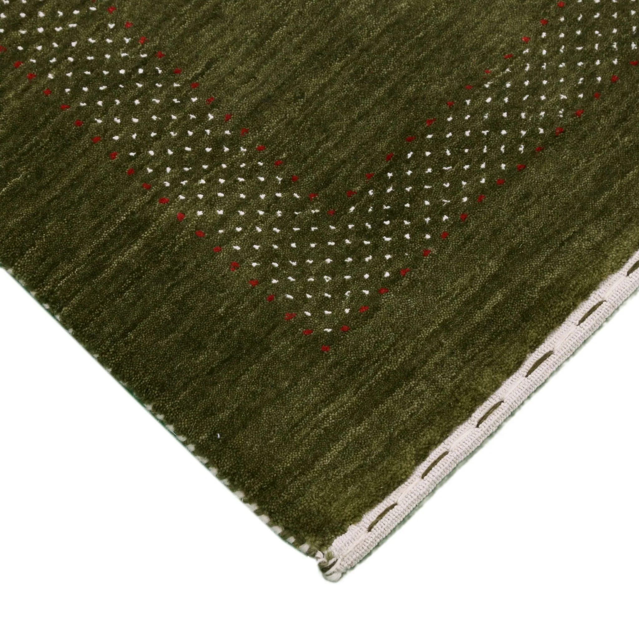 Green Tribal Center Pattern Hand Loomed Wool Area Rug - Image 8