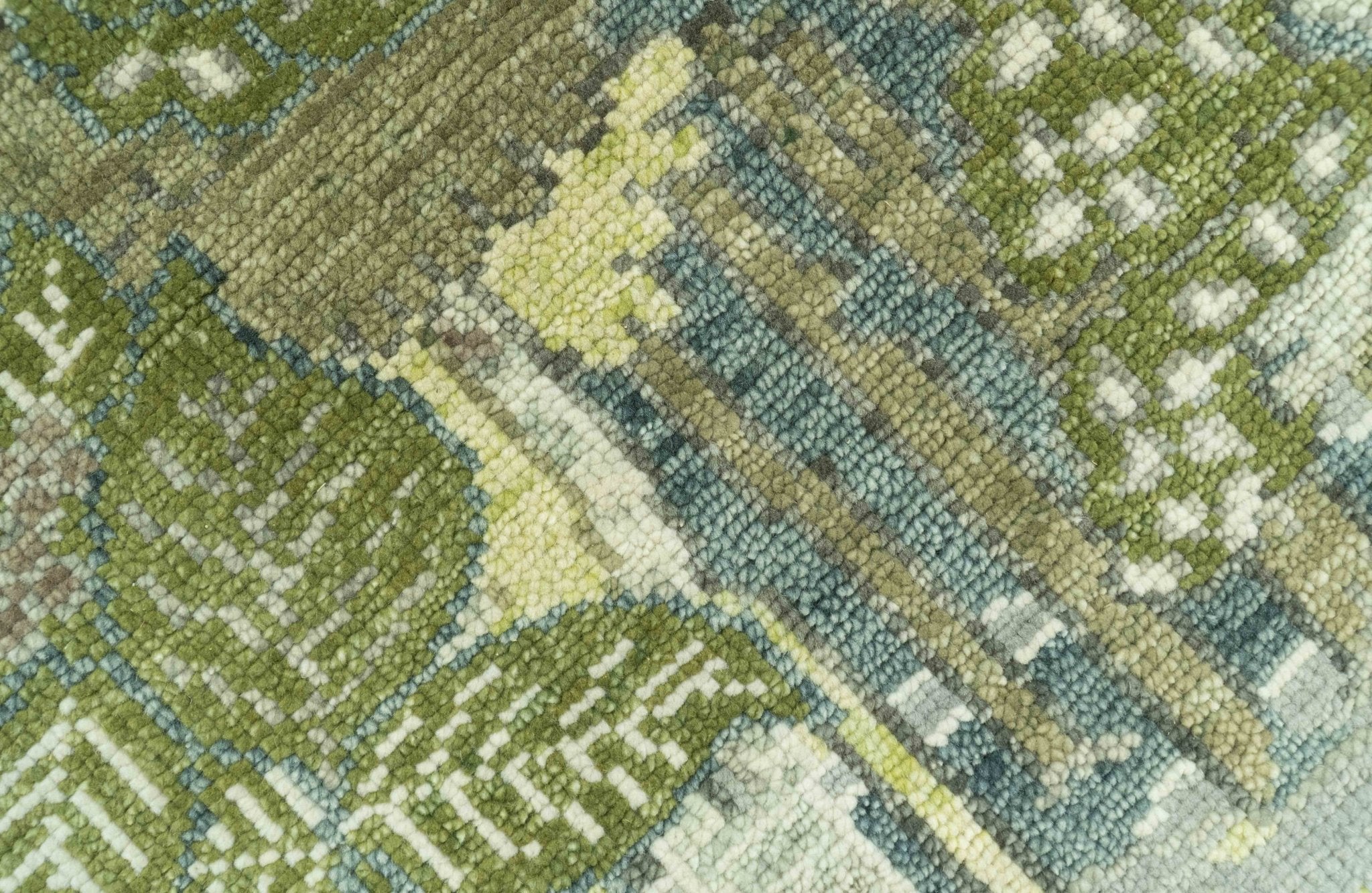 Green And Gray Nature Jungle Hand Knotted Custom Made wool area rug - Image 6