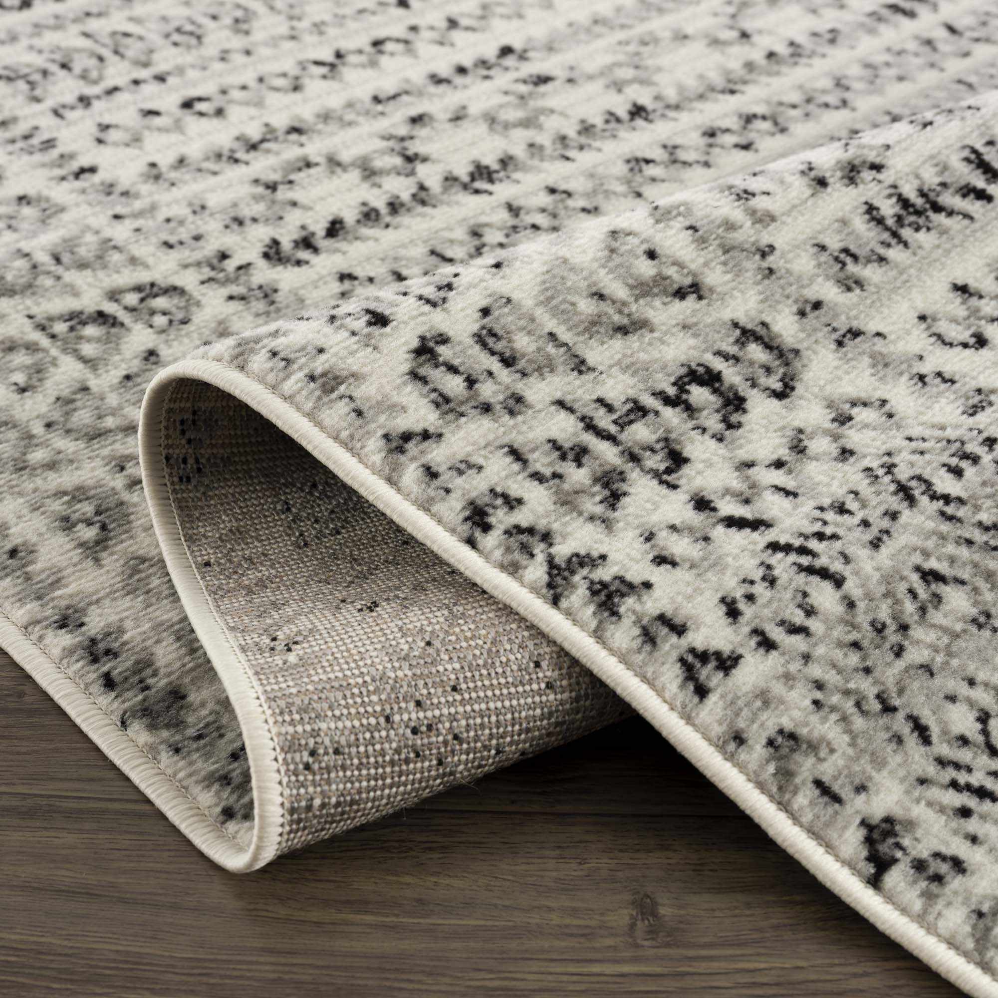 Contemporary Tribal Design Plain Black, Light Gray, Charcoal, Off white area rug - Image 10