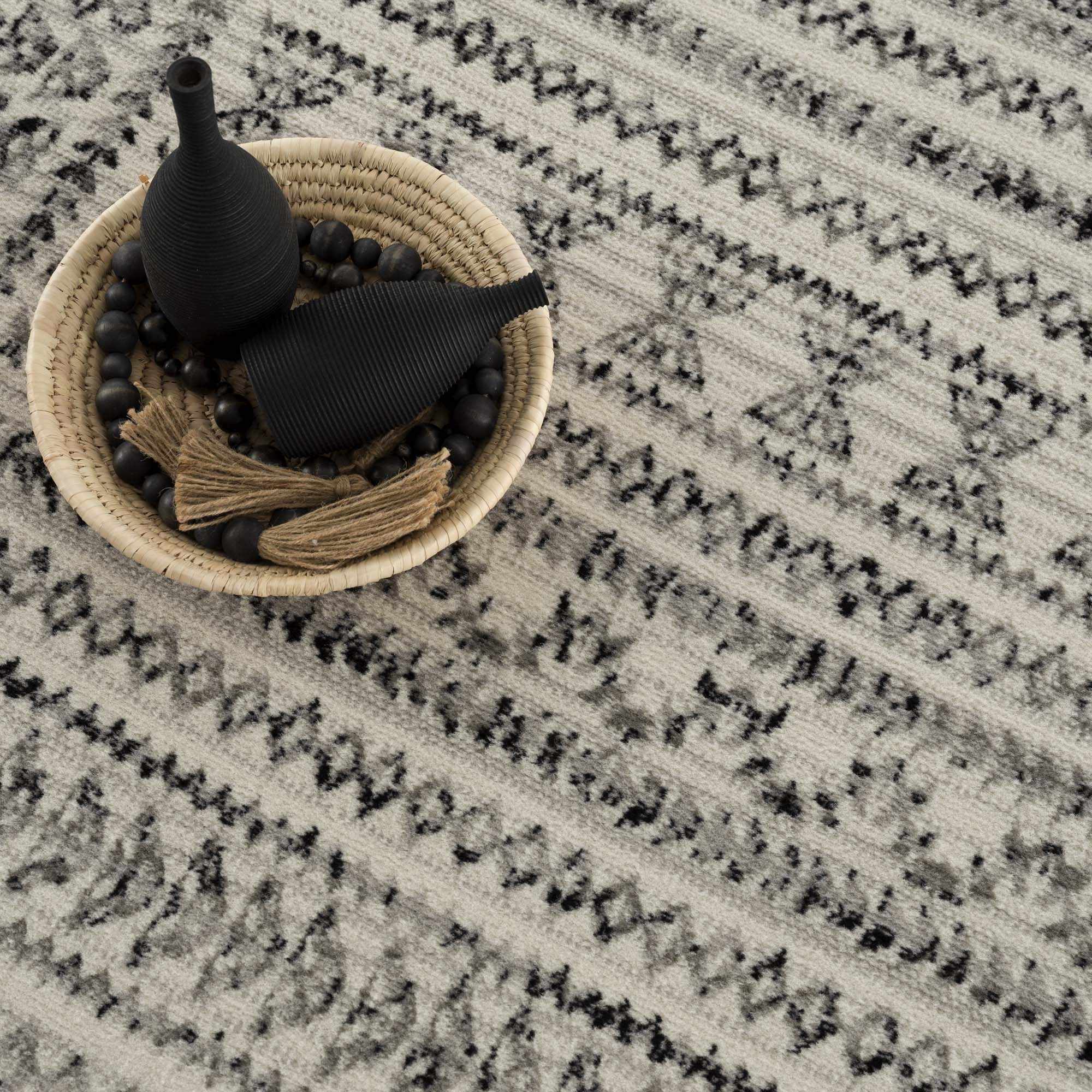 Contemporary Tribal Design Plain Black, Light Gray, Charcoal, Off white area rug - Image 14