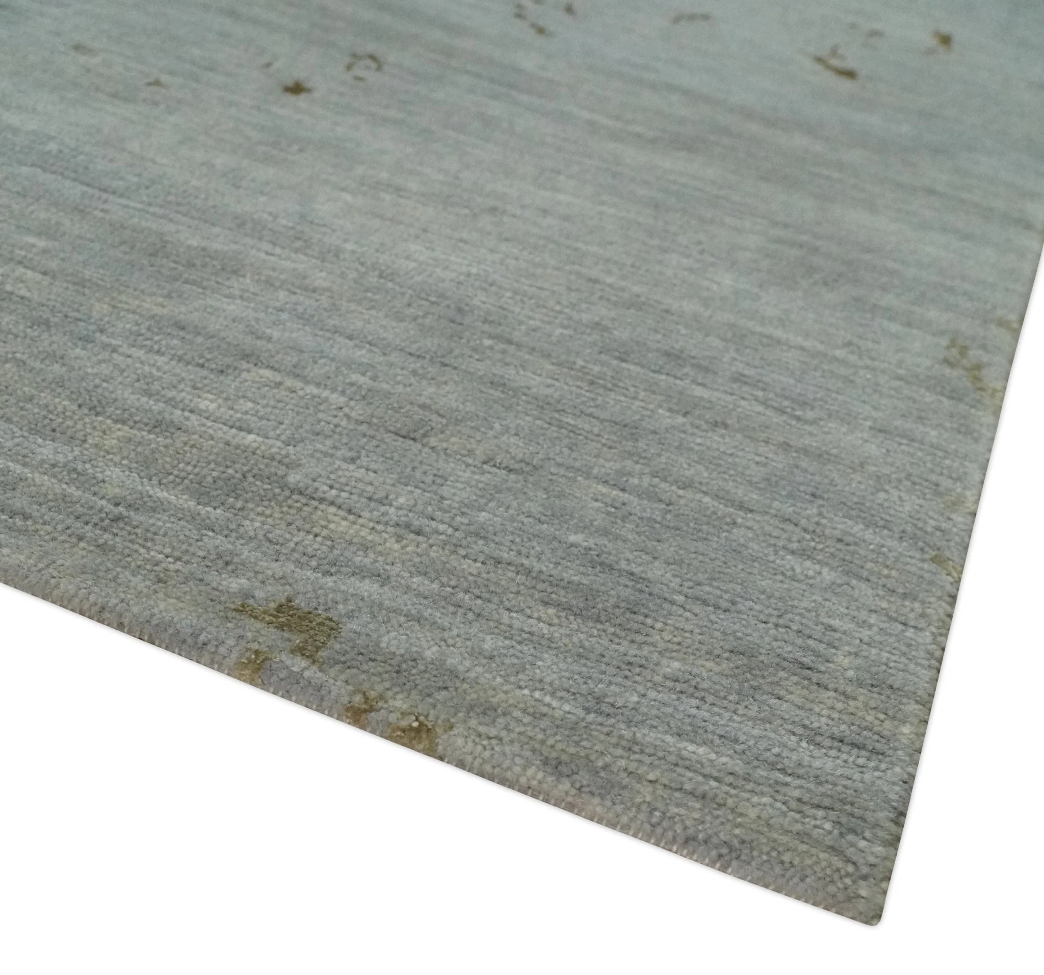 Grey, Charcoal, Olive and Ivory 6x9 Hand Knotted Abstract Wool and Viscose Area Rug - Image 6