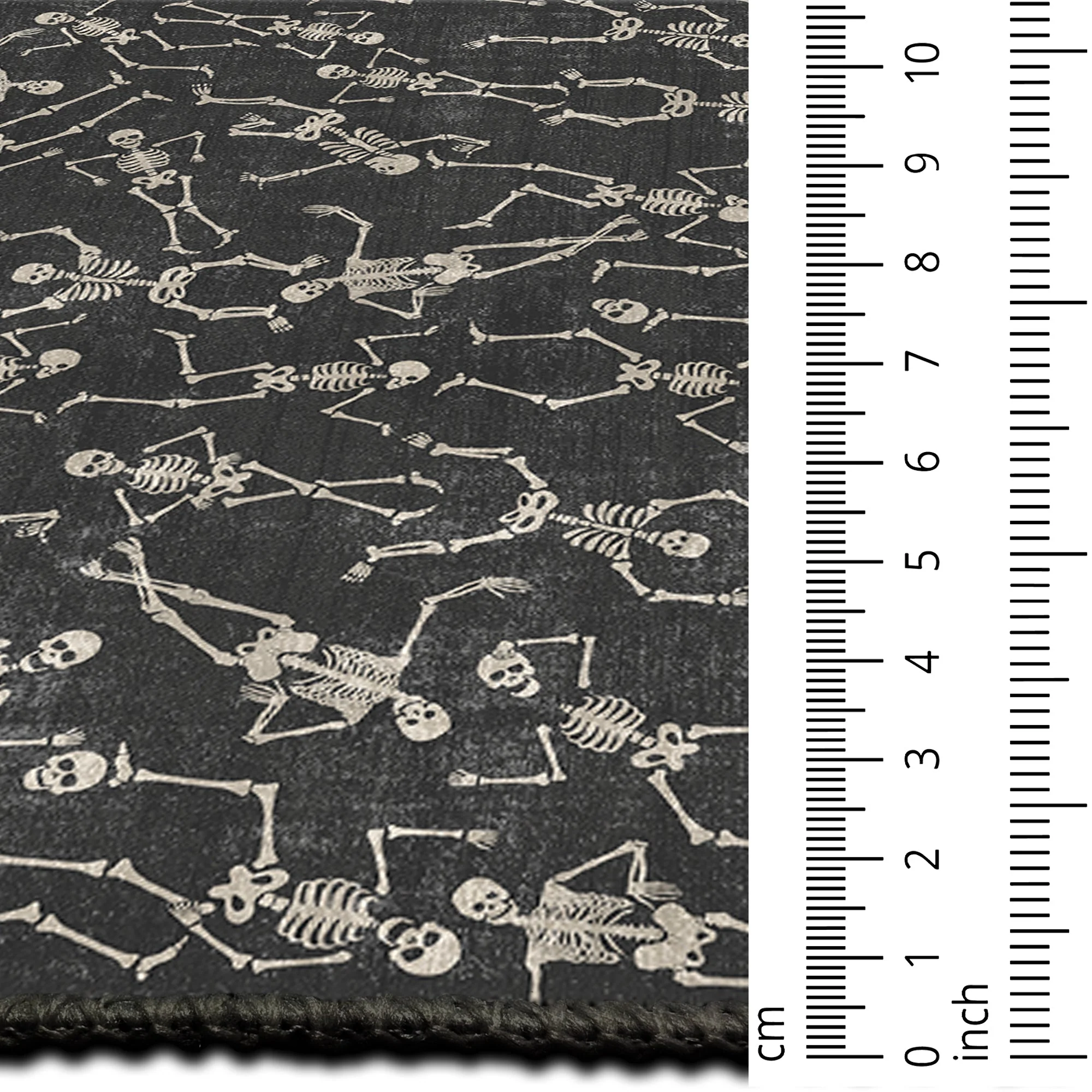 Halloween Skeleton  Design Black And Beige Cotton Machine Washable Rug - Image 8