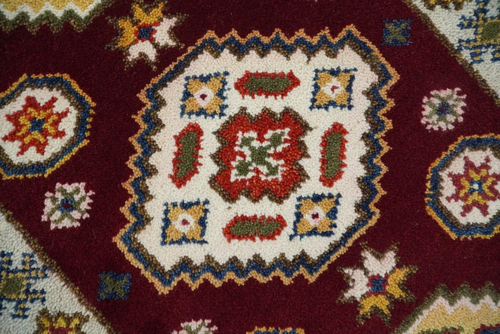Hallway 2x4 Red and Beige Wool Hand Knotted traditional Persian Vintage Antique Southwestern Kazak | TRDCP29624 - Image 4