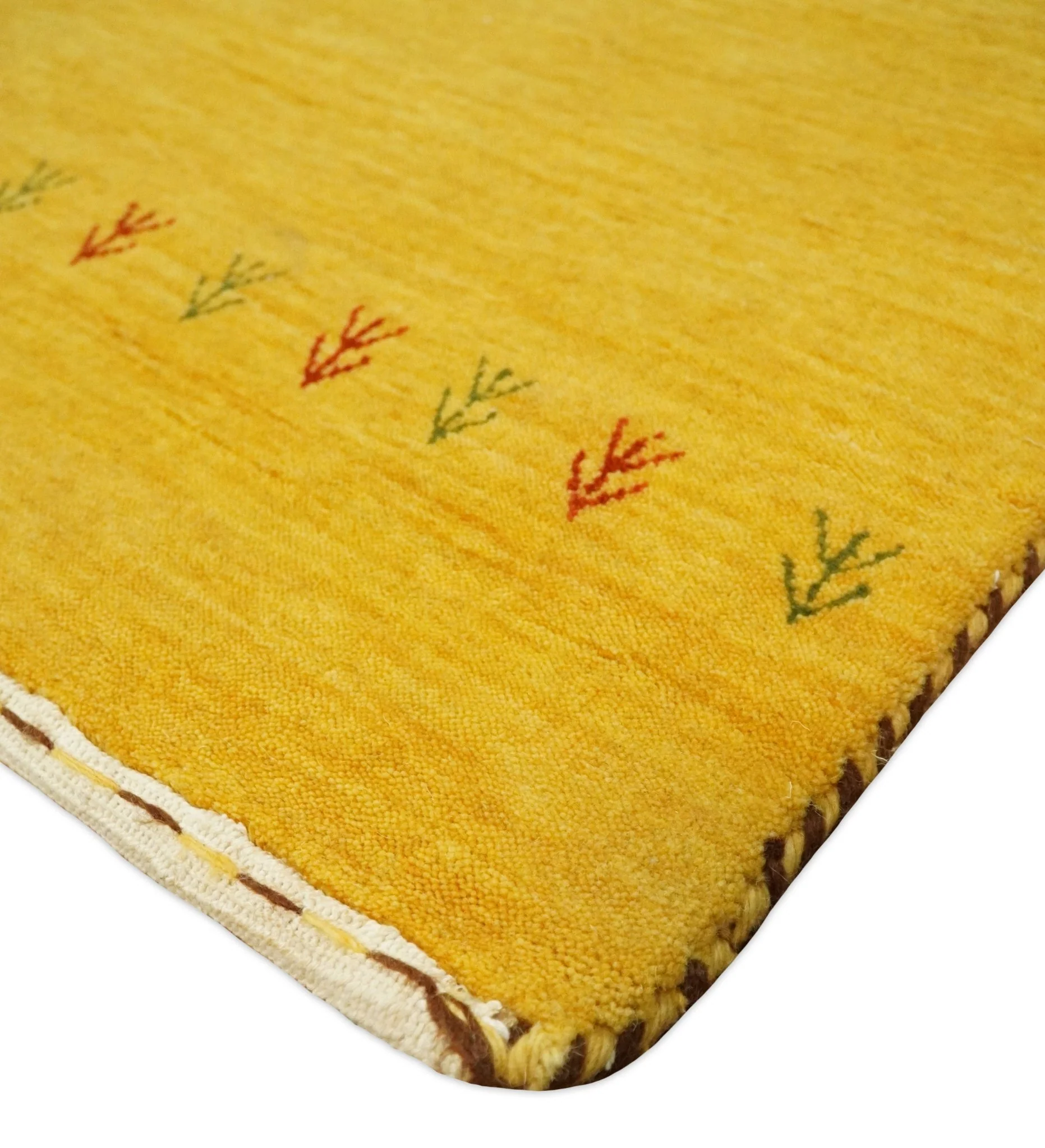 Hallway Runner Solid Gold Wool Hand Woven traditional Southwestern Tribal Lori Gabbeh Rug| LOR3 - Image 6