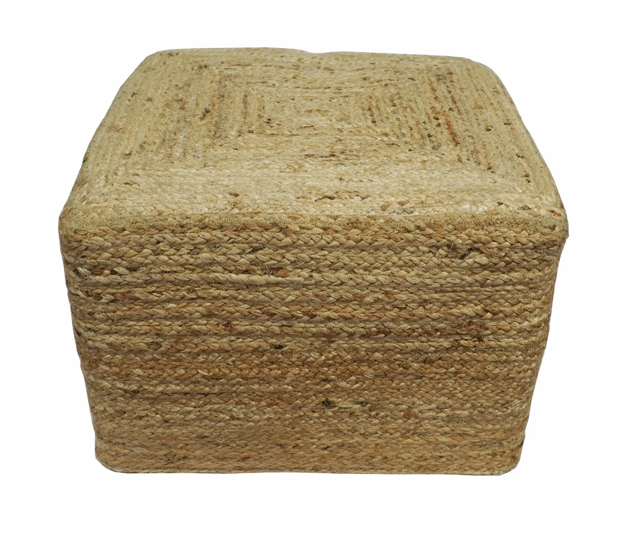 Natural Brown Jute Pouf, Hand Braided boho Pouf Ottoman Footstool, Side table, Seat , Foot Rest, Living Room, Bedroom | JP1 - Image 2