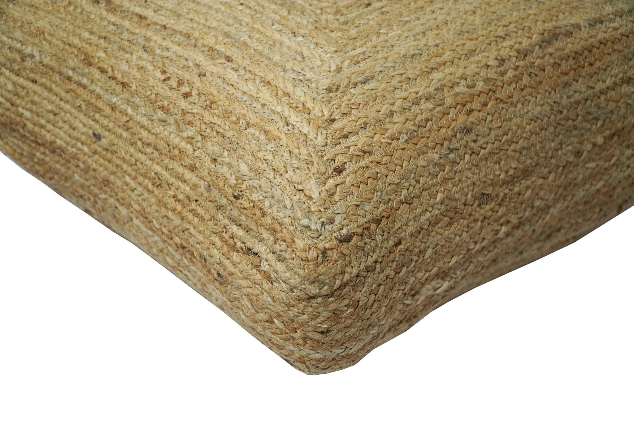 Natural Brown Jute Square Pouf, Hand Braided boho Pouf Ottoman Footstool, Side table, Floor Pillow, Foot Rest, Living Room, Bedroom | JP4 - Image 3