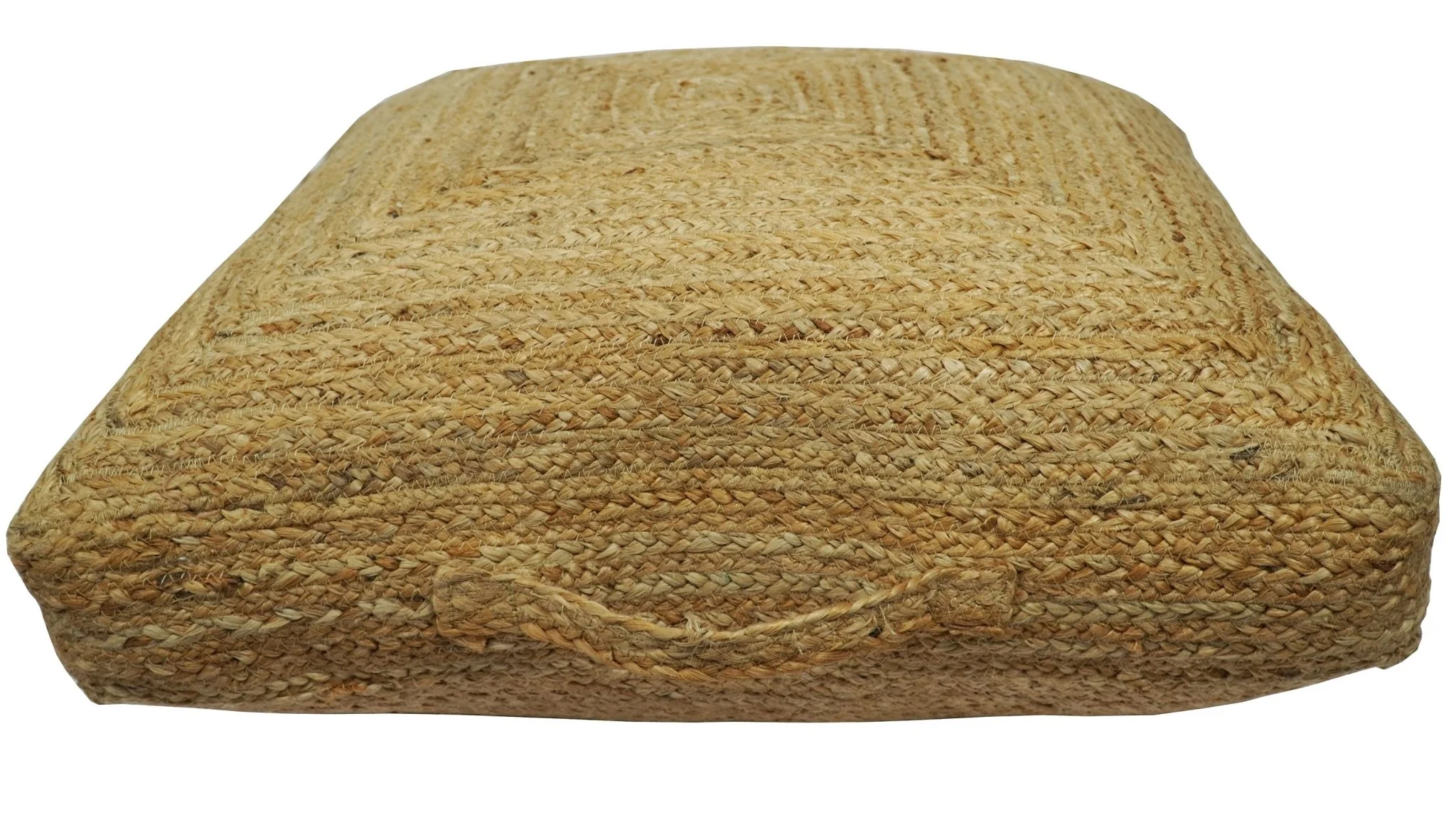 Natural Brown Jute Square Pouf, Hand Braided boho Pouf Ottoman Footstool, Side table, Floor Pillow, Foot Rest, Living Room, Bedroom | JP4 - Image 4