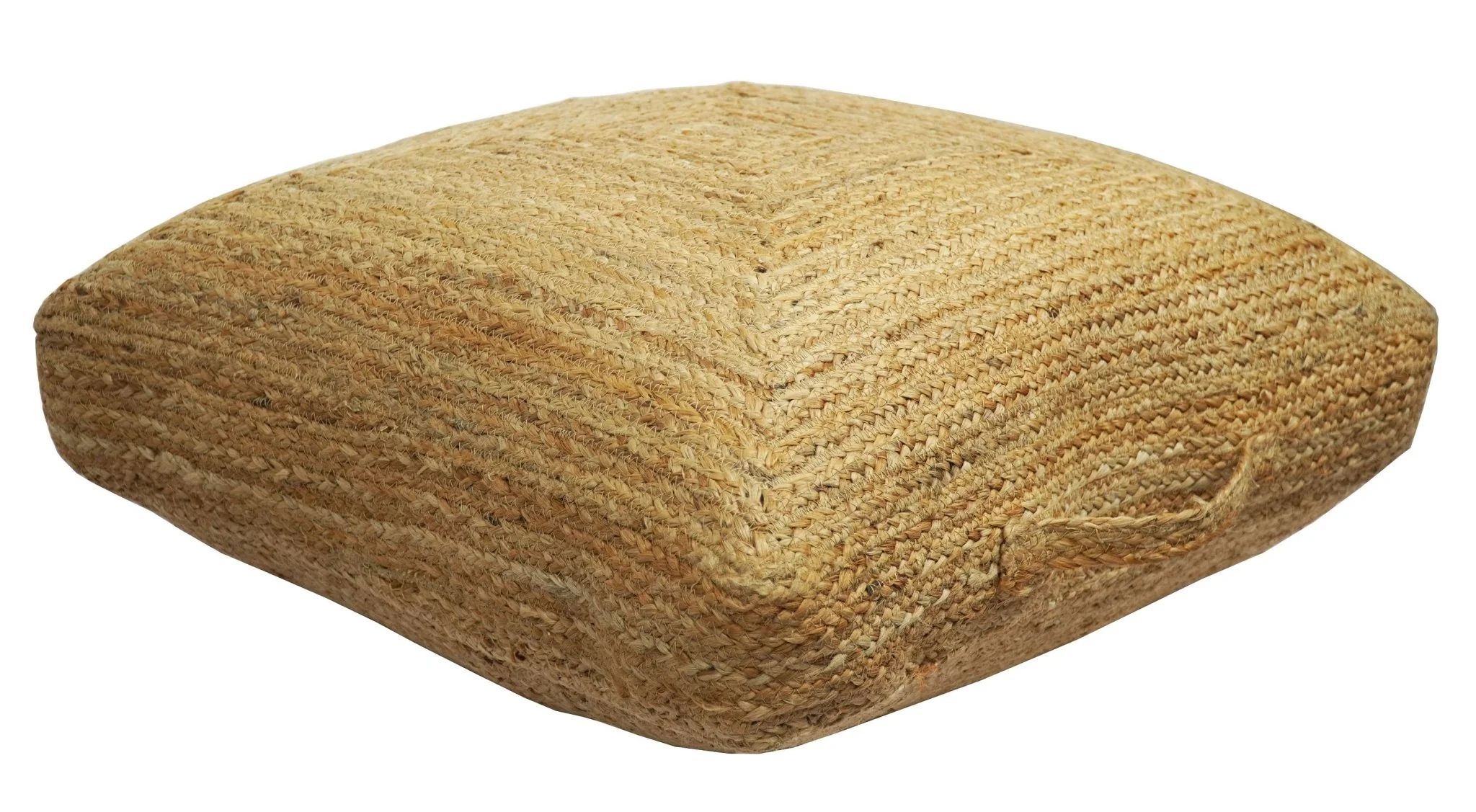 Natural Brown Jute Square Pouf, Hand Braided boho Pouf Ottoman Footstool, Side table, Floor Pillow, Foot Rest, Living Room, Bedroom | JP4 - Image 6
