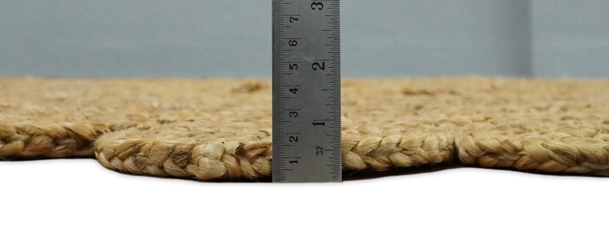 Hand Braided Solid Round Natural Brown Jute Silsal Rug | JR12 - Image 6