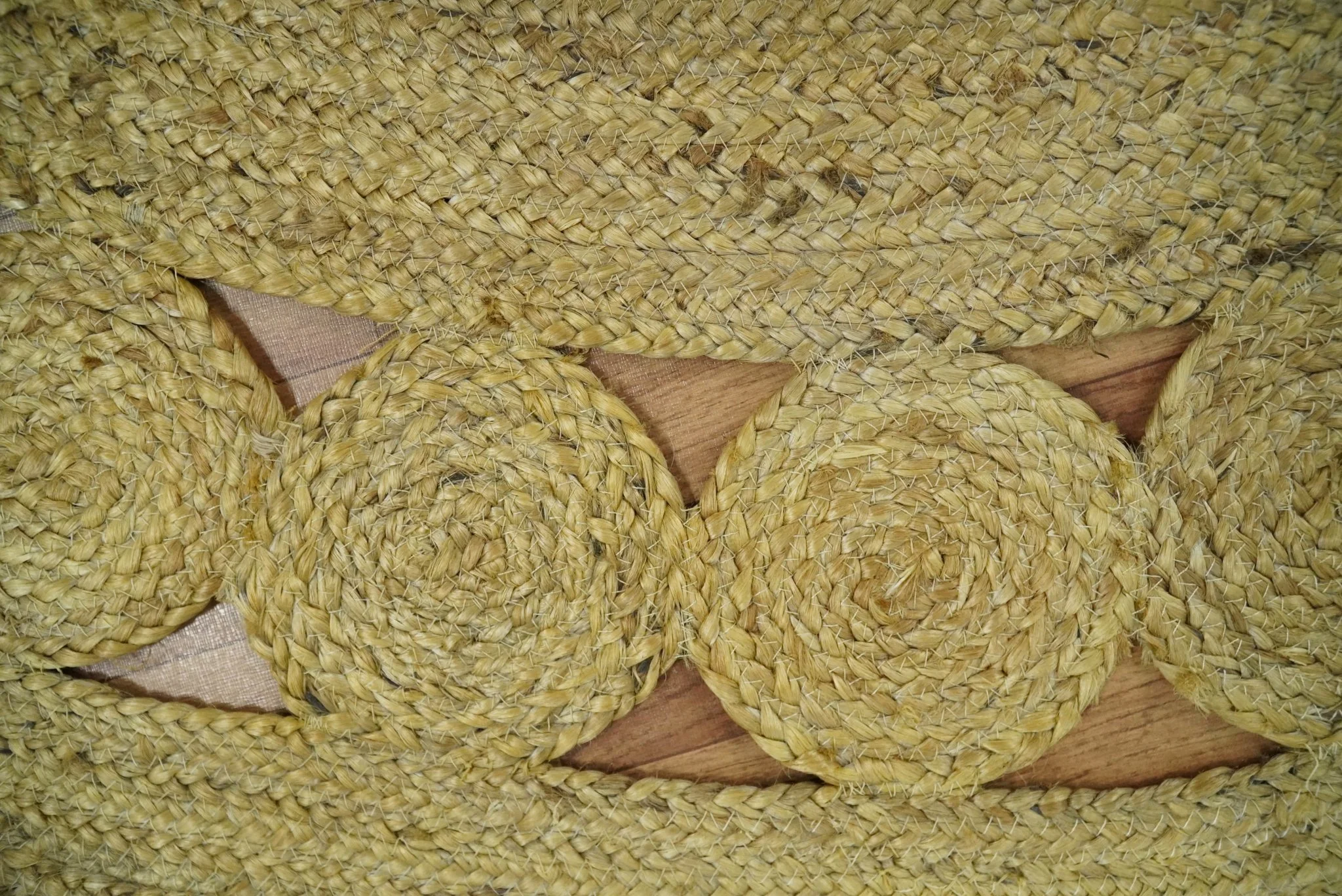 Hand Braided Solid Round natural Brown Jute Sisal Rug | JR13 - Image 3