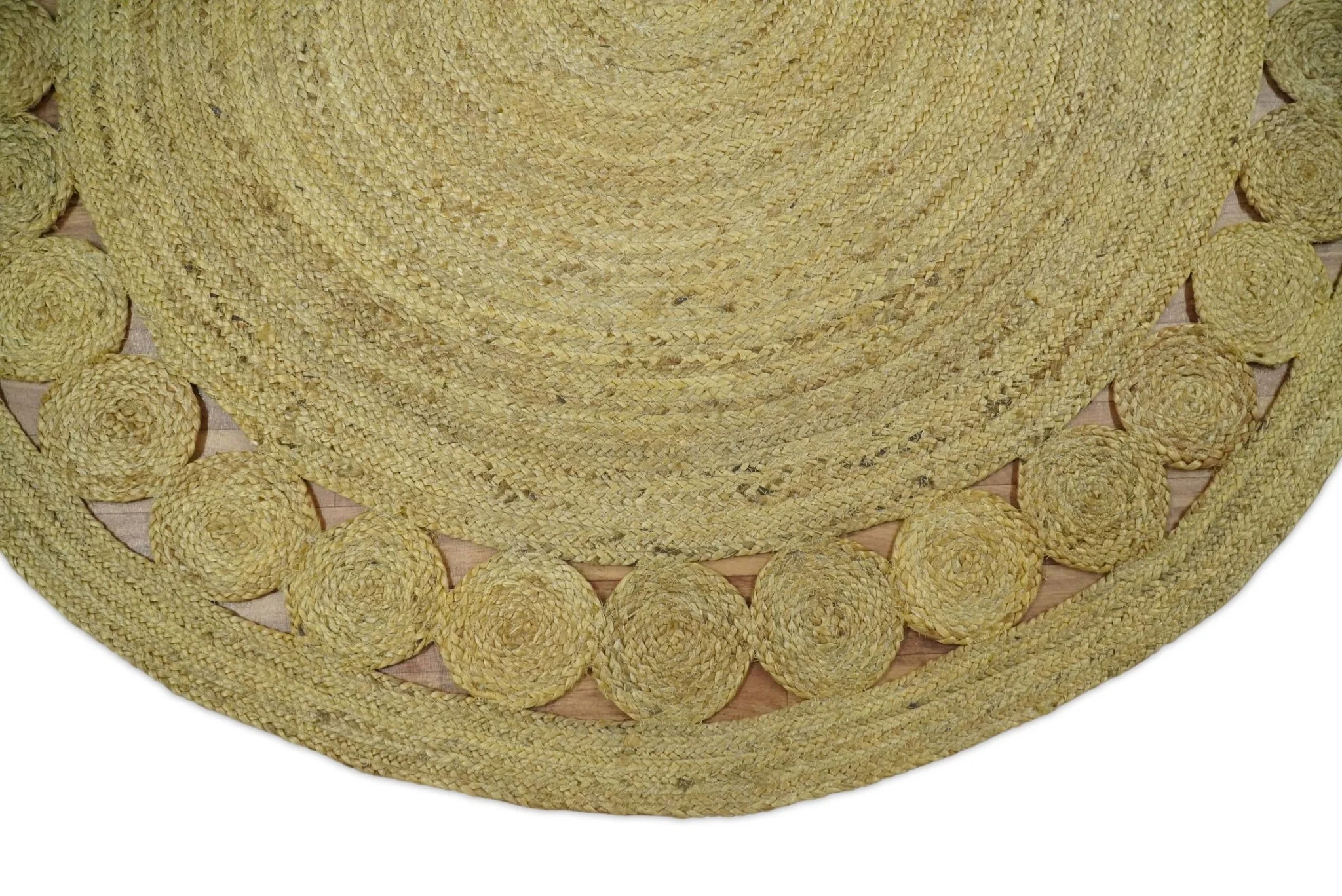 Hand Braided Solid Round natural Brown Jute Sisal Rug | JR13 - Image 6