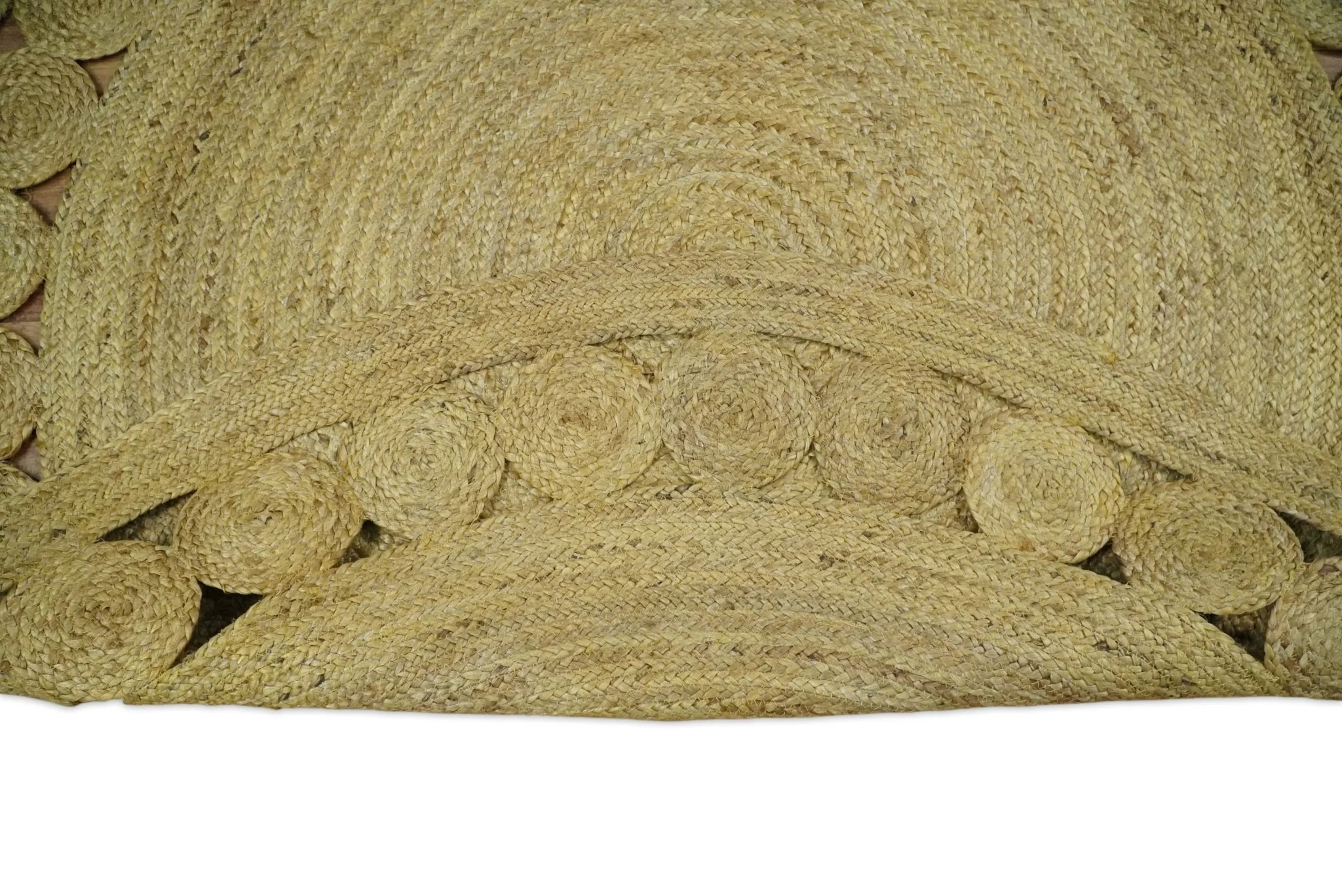 Hand Braided Solid Round natural Brown Jute Sisal Rug | JR13 - Image 7
