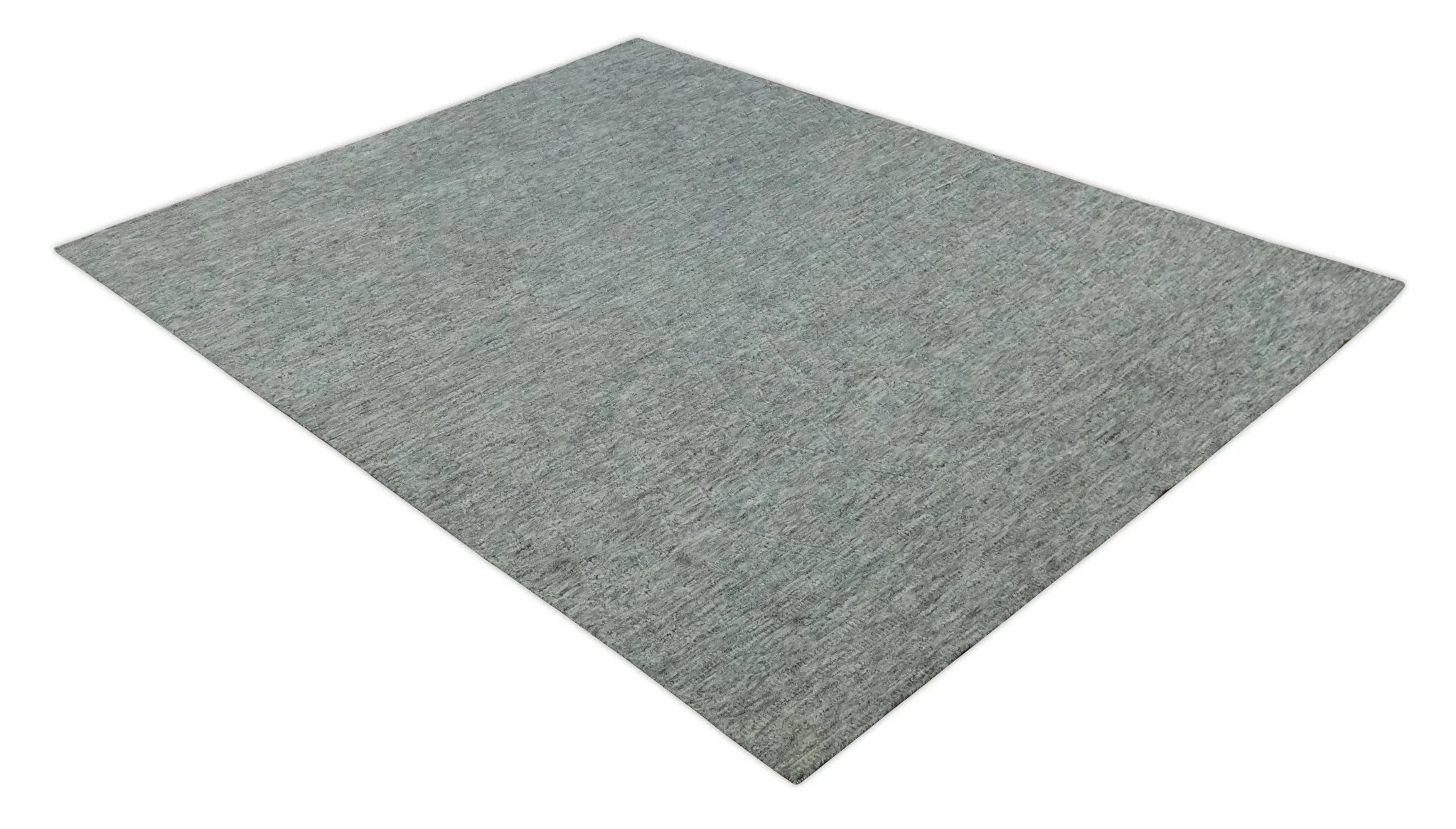 Hand carved Geometrical Design Ivory, Gray and Charcoal Hand knotted wool Area Rug - Image 9