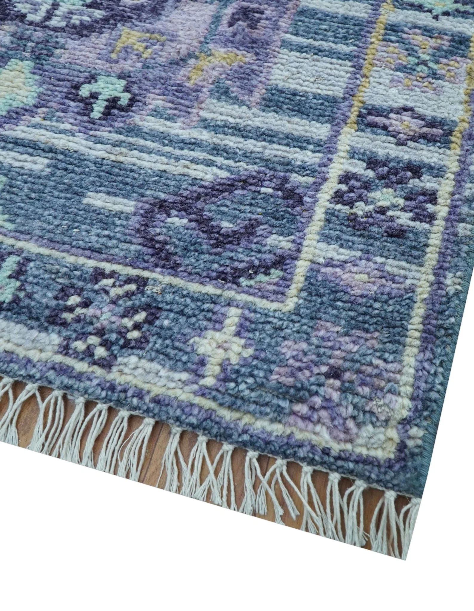 Hand knotted 2.6x8 Gray Traditional Transitional Design Wool Area Rug - Image 3