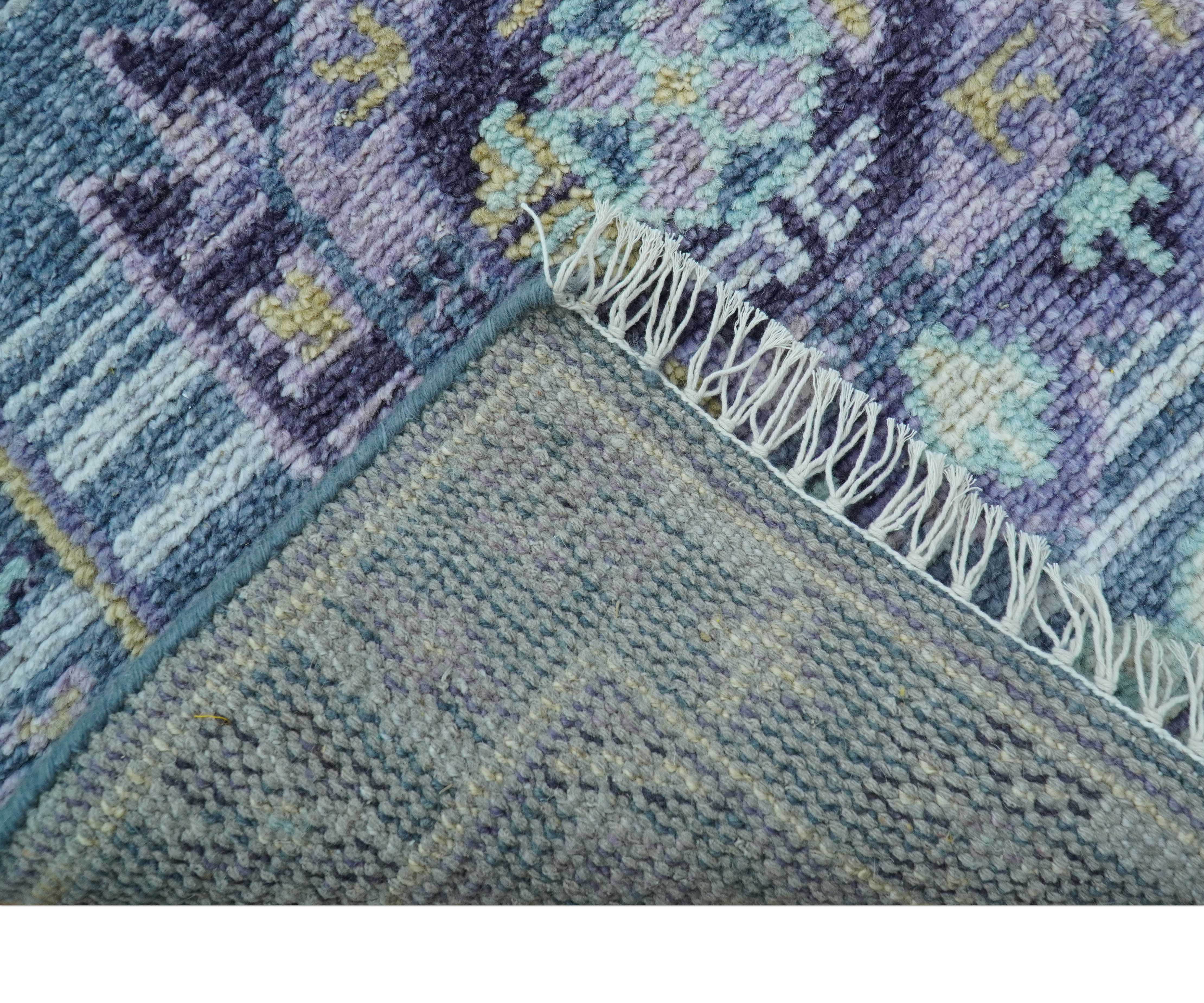 Hand knotted 2.6x8 Gray Traditional Transitional Design Wool Area Rug - Image 4