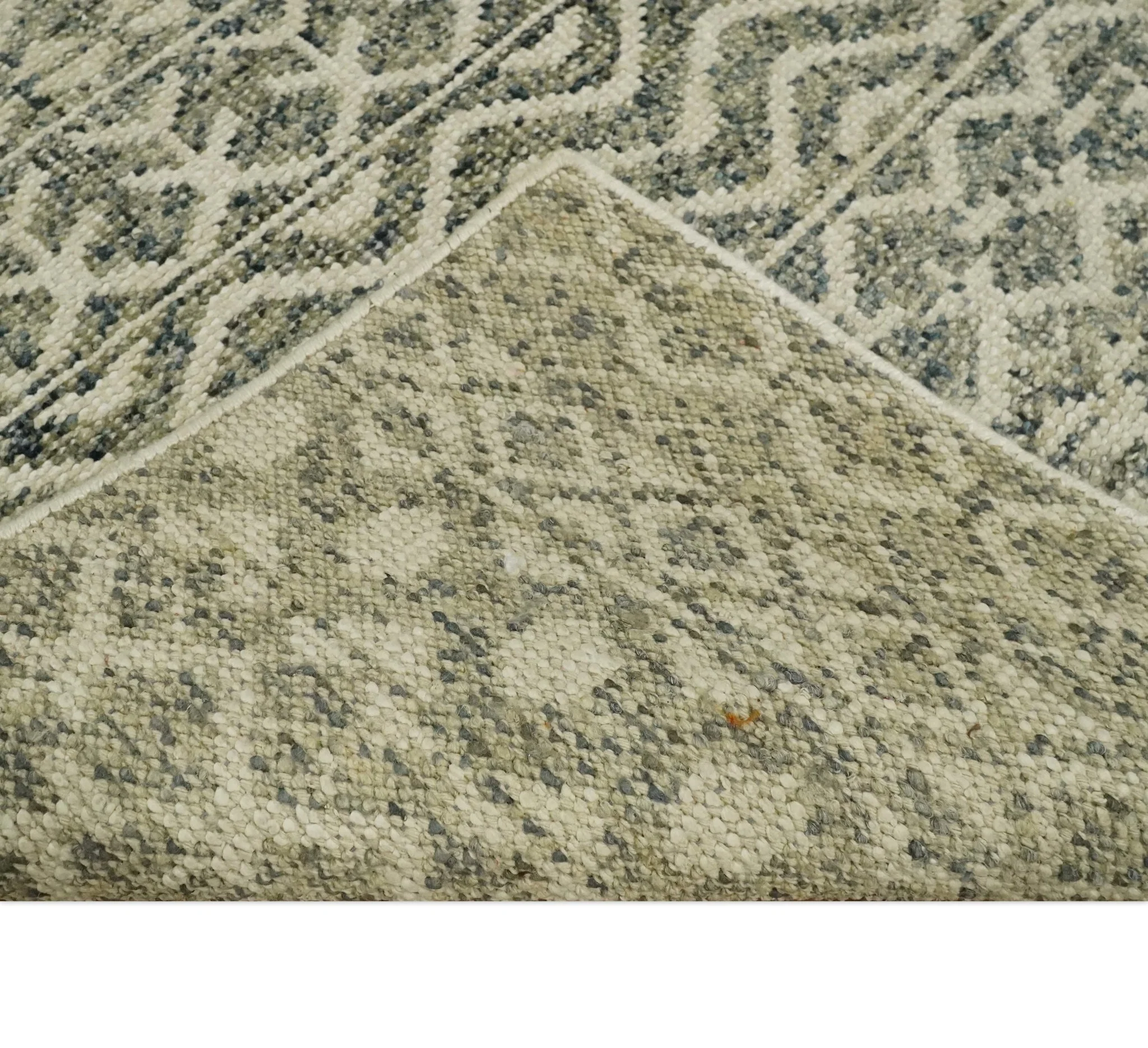 Hand Knotted 4x6 Beige, Camel and Olive Modern Contemporary Southwestern Tribal Trellis Recycled Silk Area Rug | OP59 - Image 6