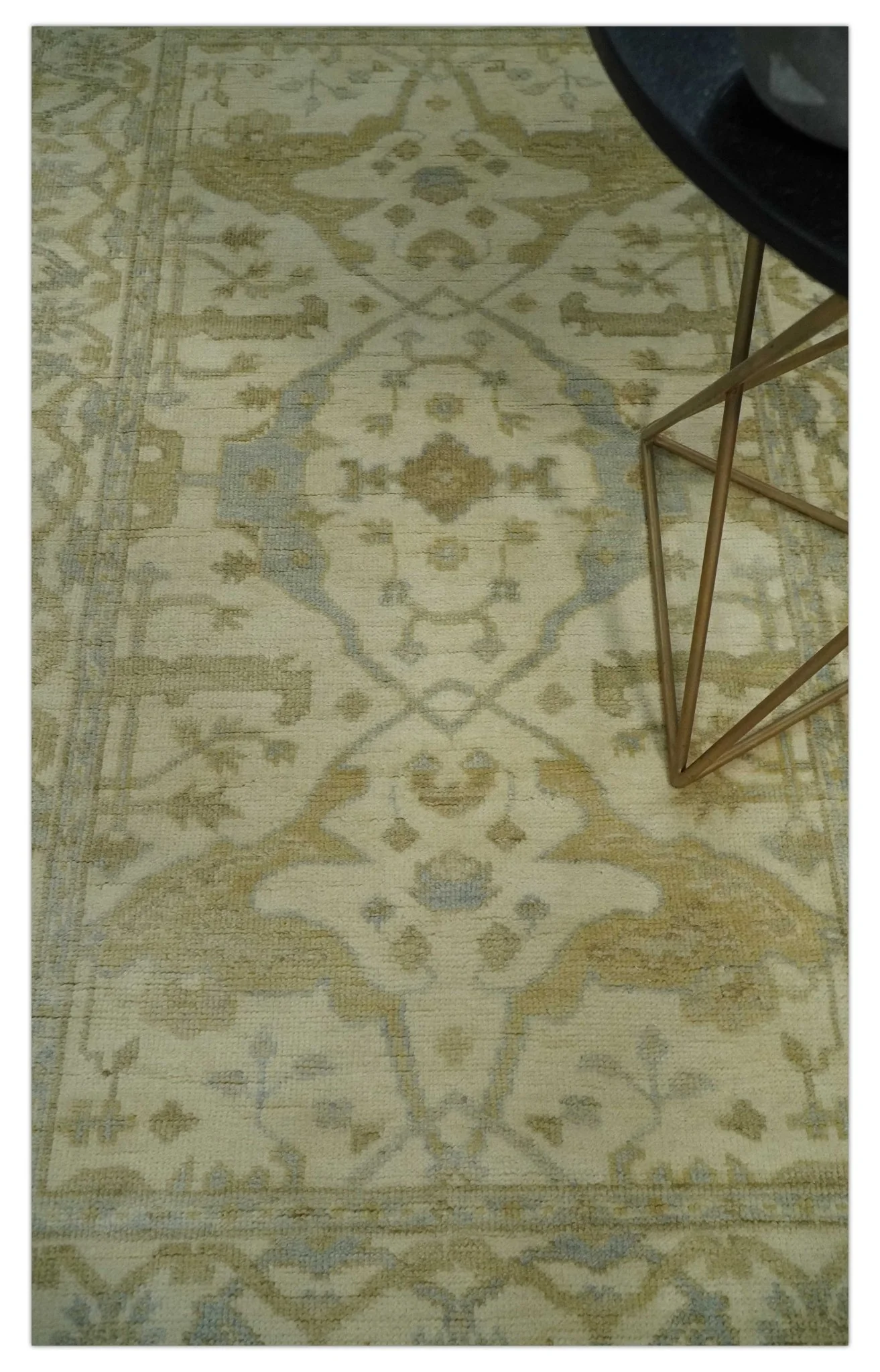 Hand Knotted 4x6 Oriental Oushak Beige an Gray Wool Area Rug, Small Turkish Design Rug | N35146 - Image 2