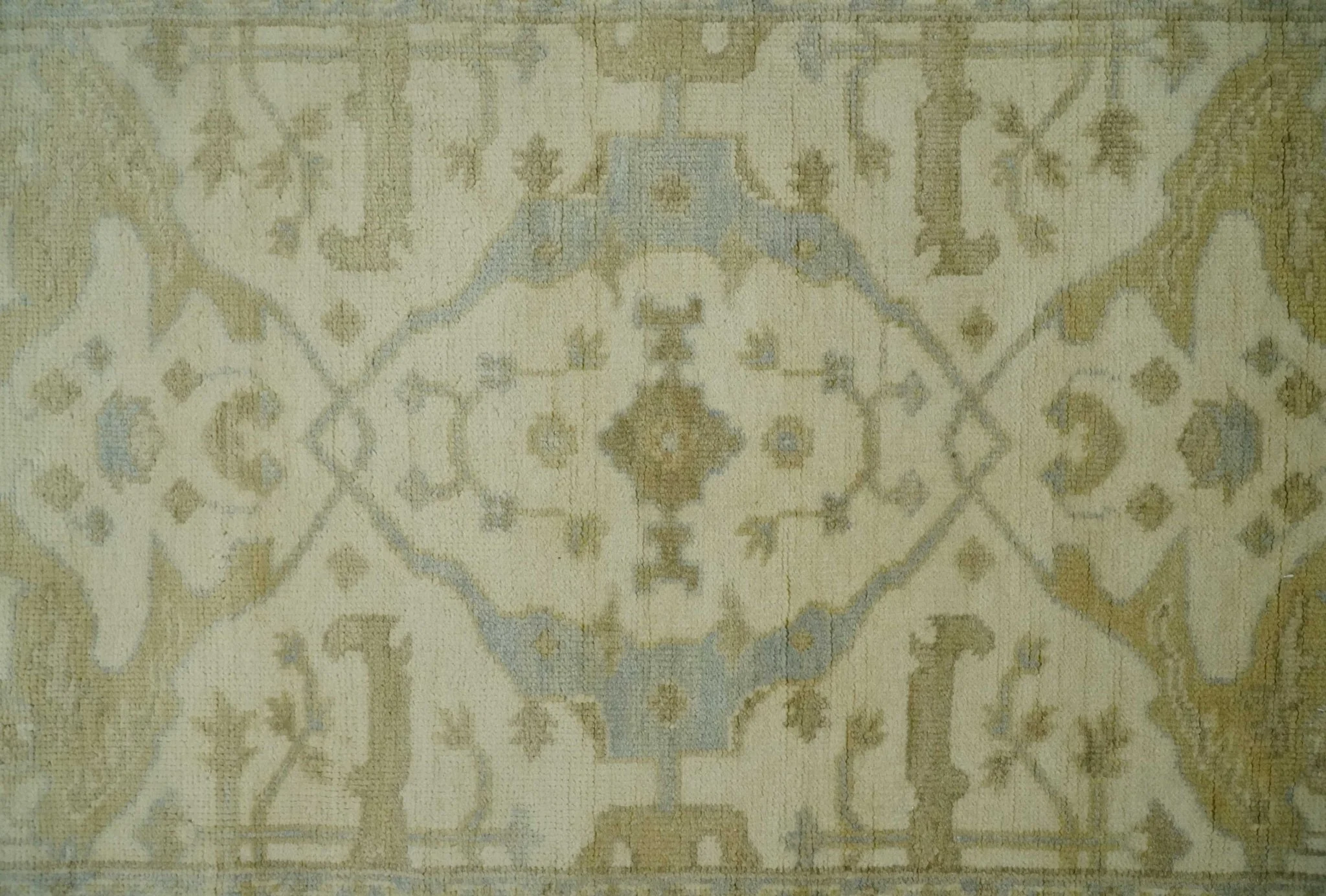Hand Knotted 4x6 Oriental Oushak Beige an Gray Wool Area Rug, Small Turkish Design Rug | N35146 - Image 4