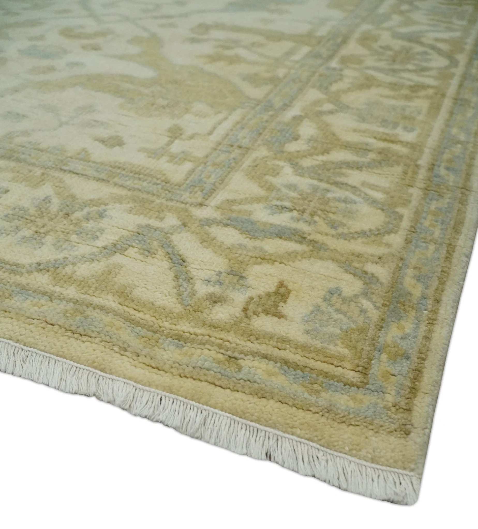 Hand Knotted 4x6 Oriental Oushak Beige an Gray Wool Area Rug, Small Turkish Design Rug | N35146 - Image 5